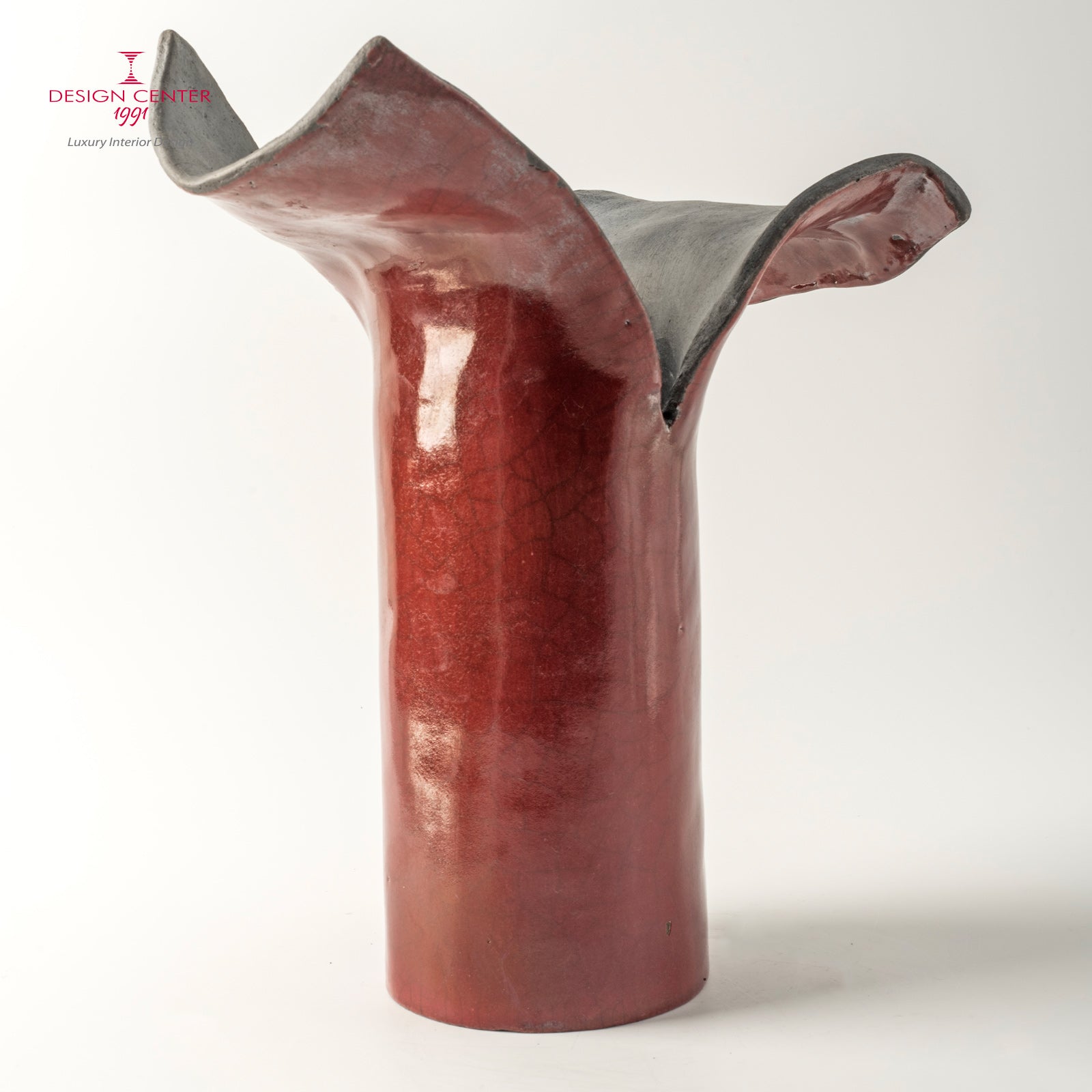PETALI D'ORIENTE  AMARANTO - Vaso scultura in ceramica raku - Pezzo unico di Nino Basso