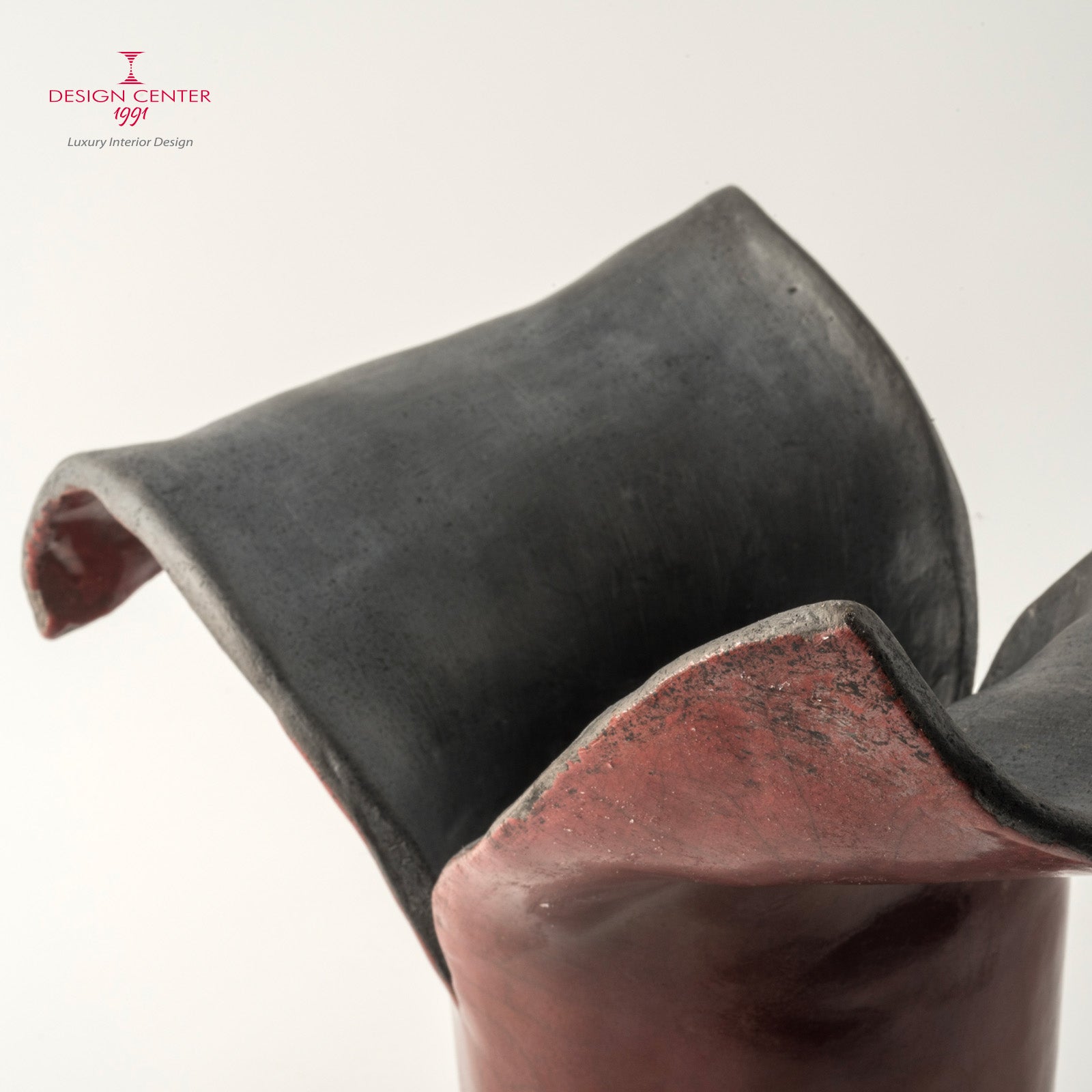 PETALI D'ORIENTE  AMARANTO - Vaso scultura in ceramica raku - Pezzo unico di Nino Basso
