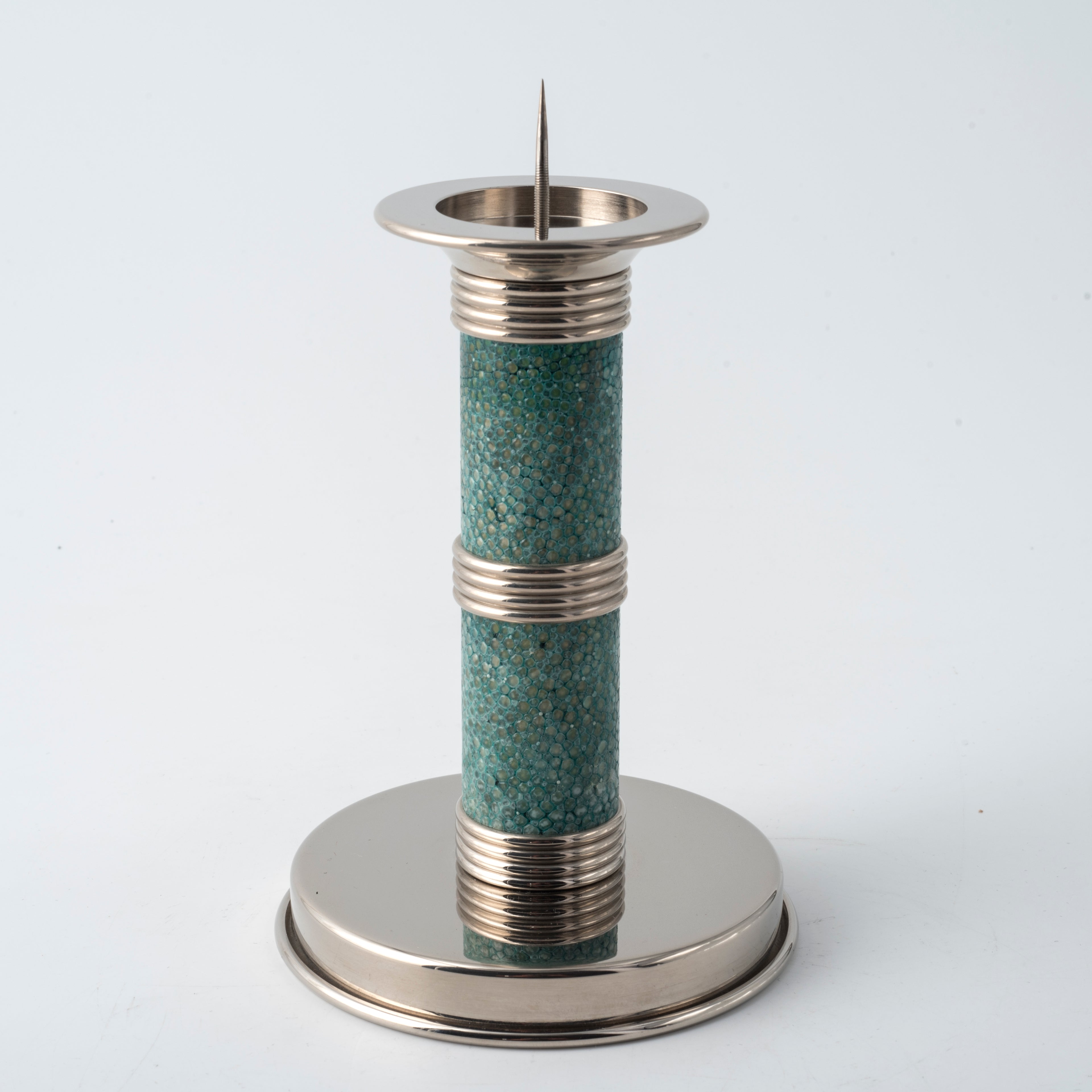 Candeliere in shagreen verde smeraldo - Collezione Galucharme di Nino Basso