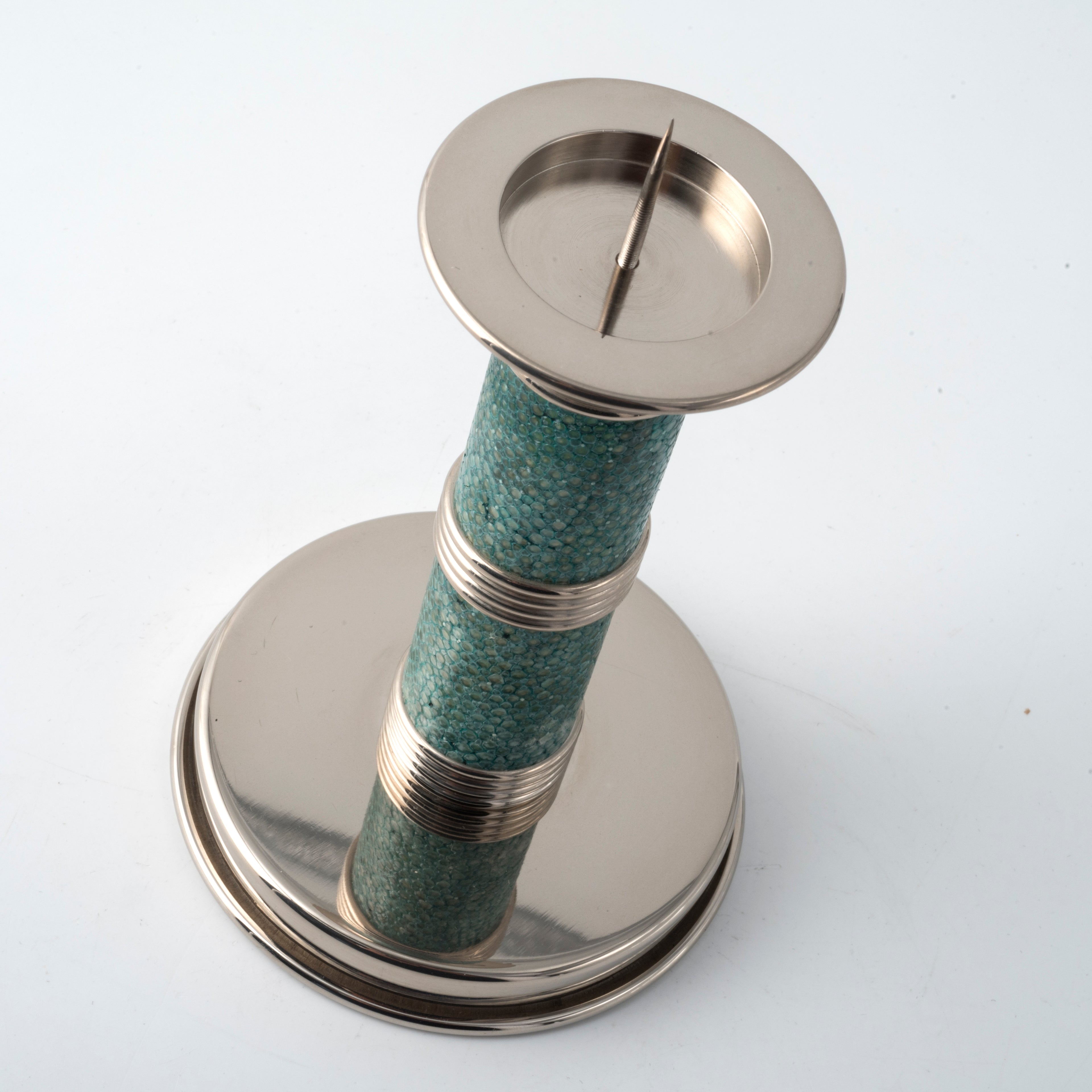 Candeliere in shagreen verde smeraldo - Collezione Galucharme di Nino Basso