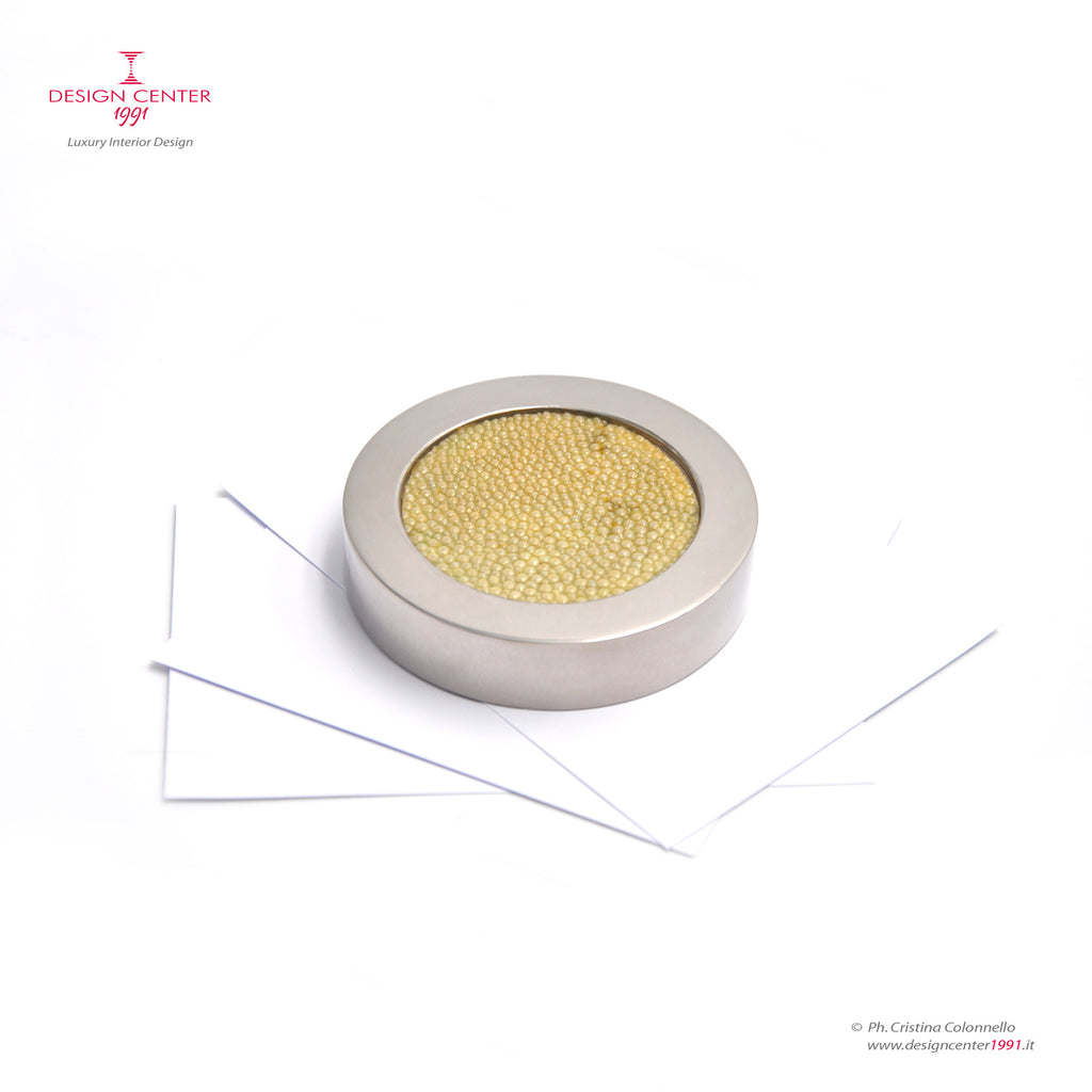 Fermacarte di design in pelle shagreen galuchat - Collezione Galucharme