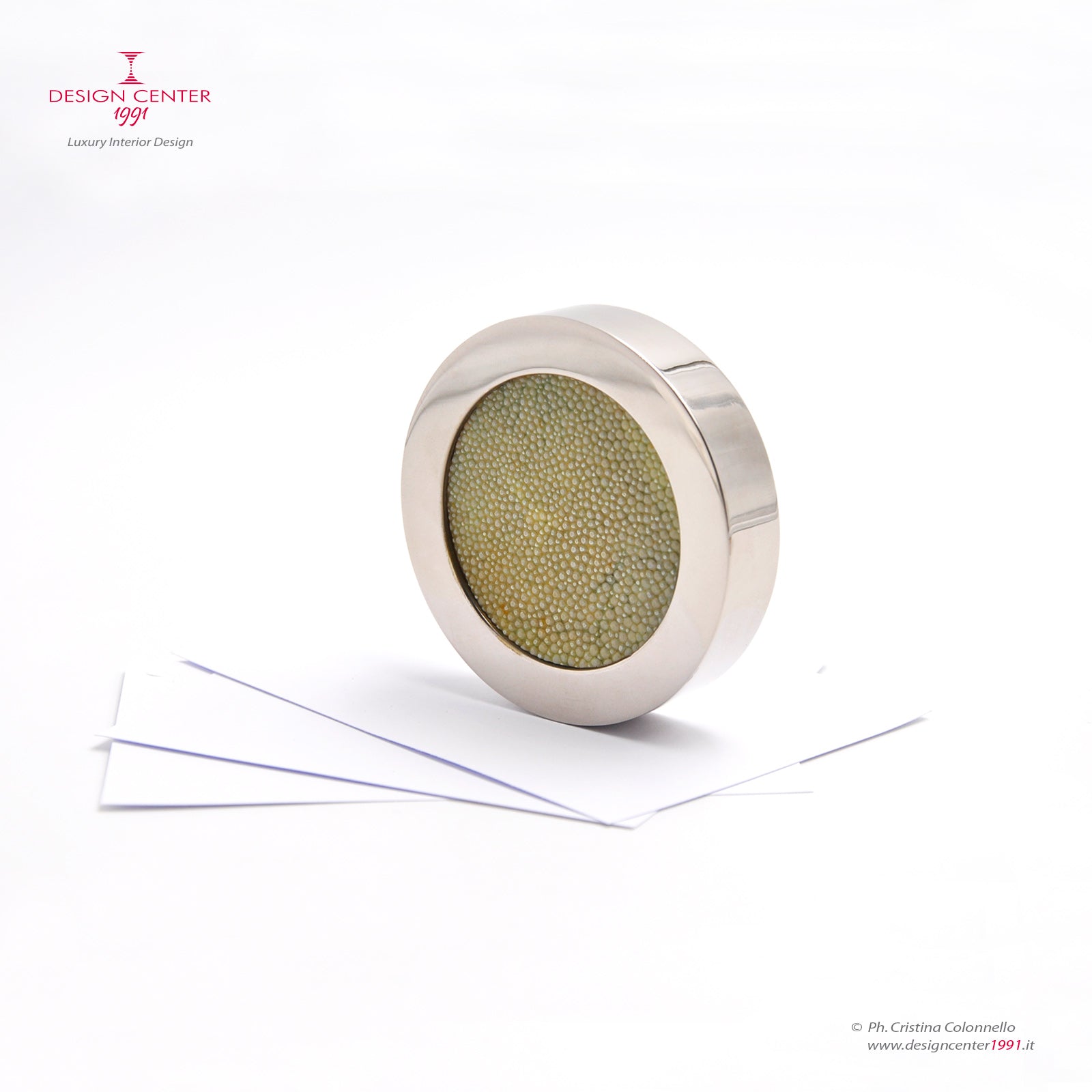 Fermacarte di design in pelle shagreen galuchat - Collezione Galucharme