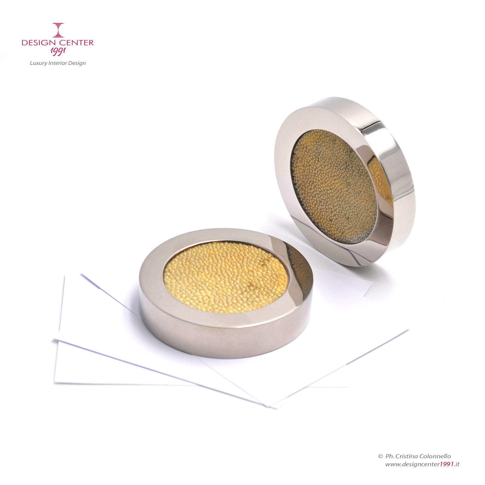 Fermacarte di design in pelle shagreen galuchat - Collezione Galucharme