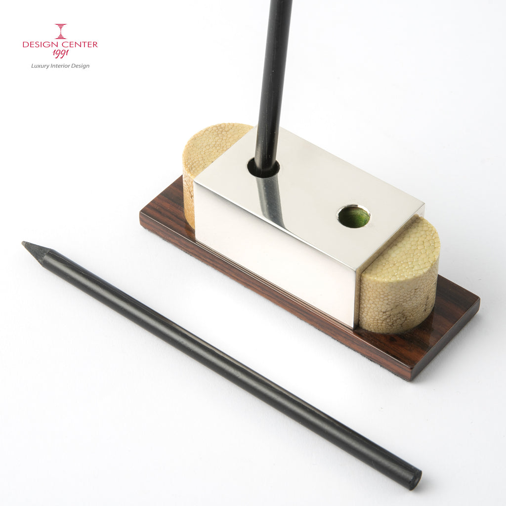 Portapenne Art Déco in argento e pelle shagreen - Collezione Galucharme