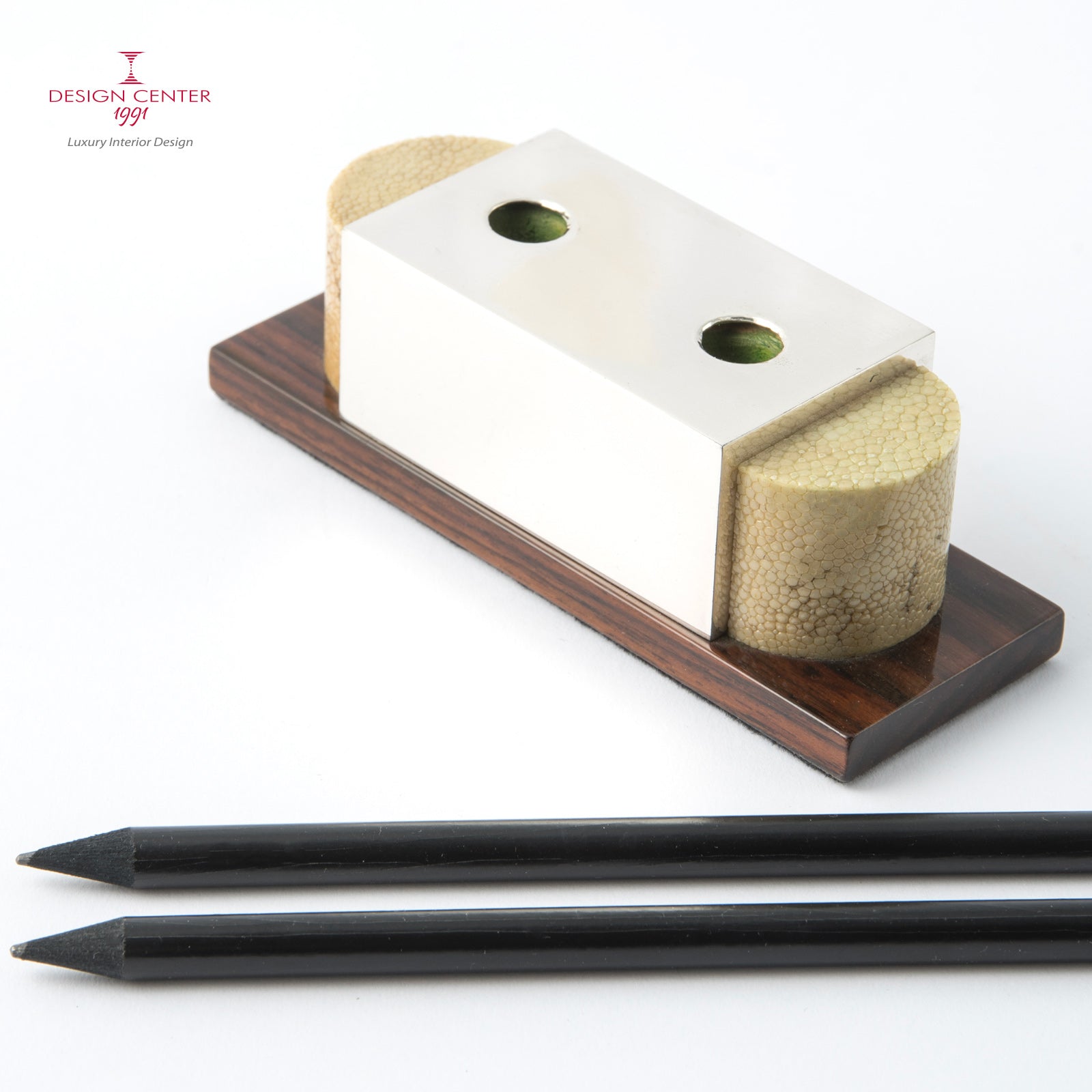 Portapenne Art Déco in argento e pelle shagreen - Collezione Galucharme