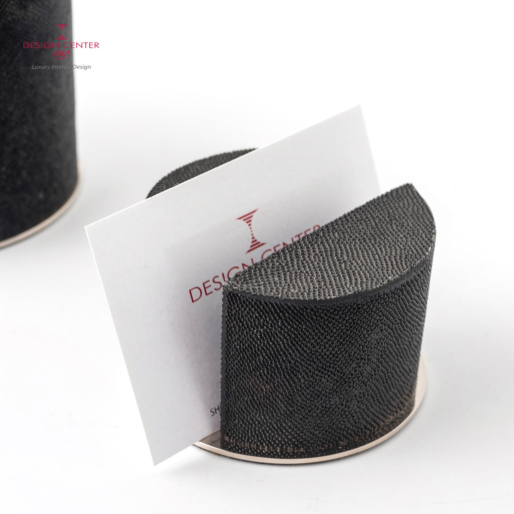 Black Sharkskin Desk Set