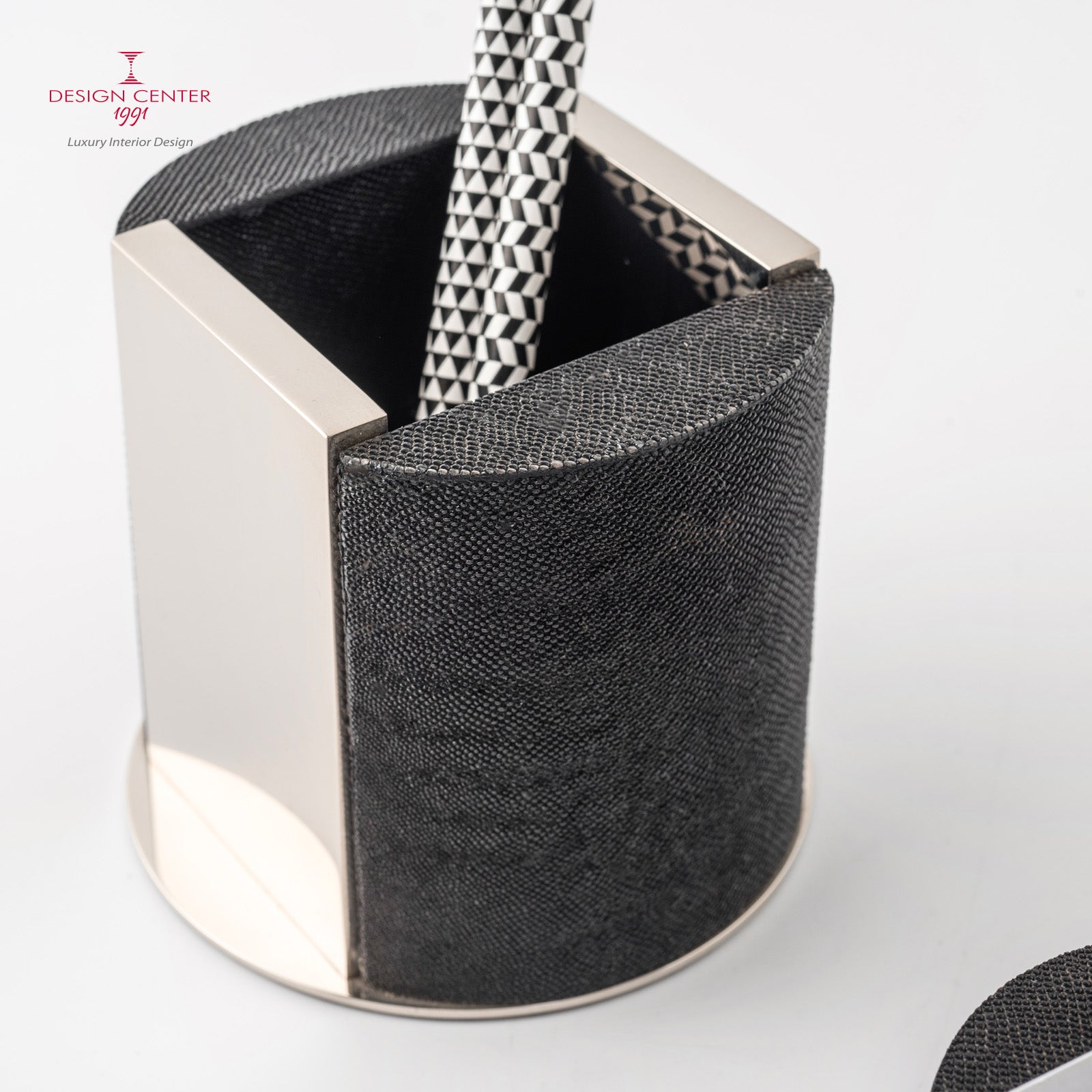 Black Sharkskin Desk Set