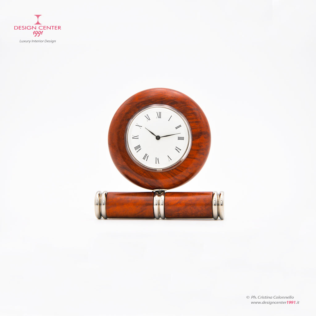 SOLE - Orologio scultura in radica di erica - Design Art Déco - Collezione Essenze