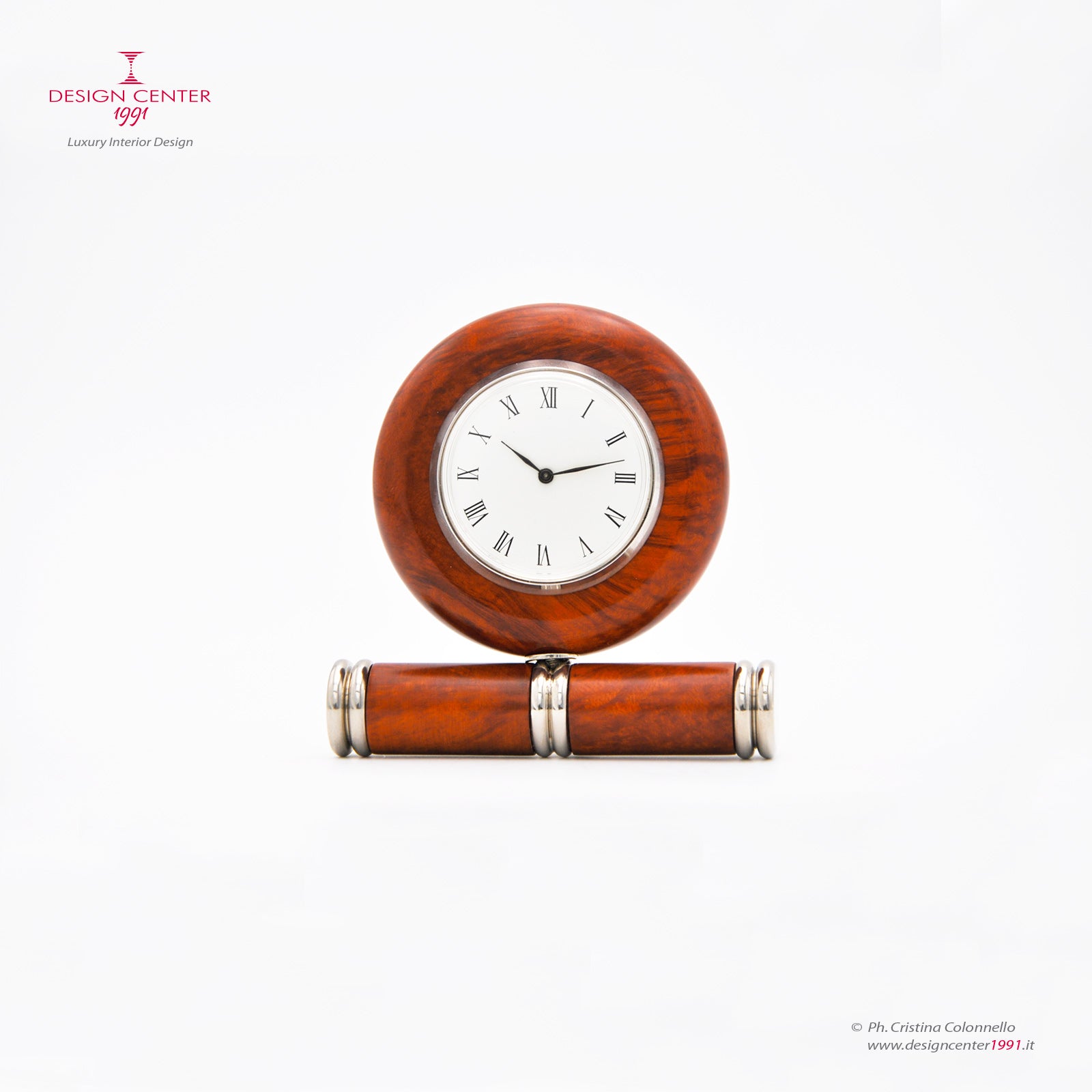 SOLE - Orologio scultura in radica di erica - Design Art Déco - Collezione Essenze