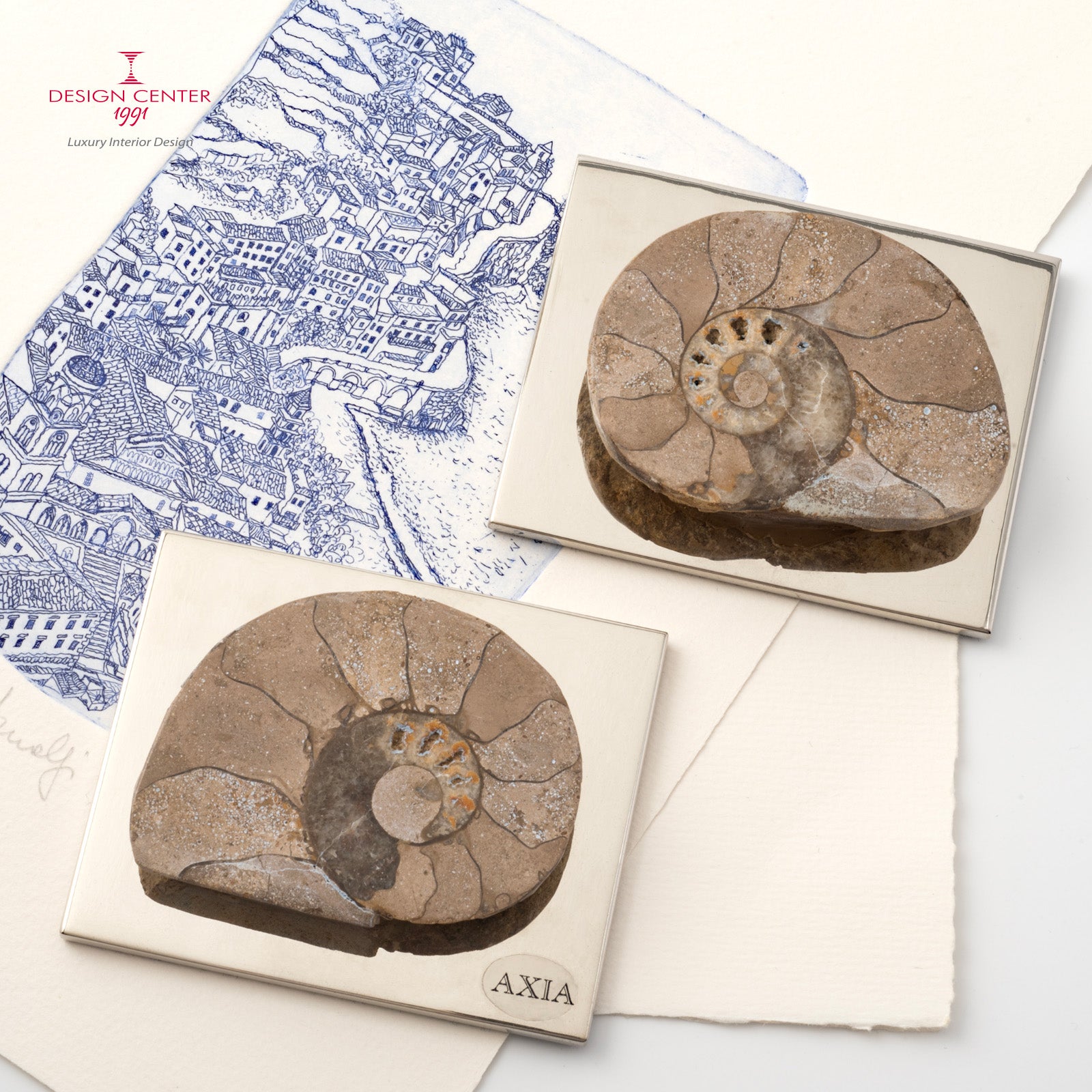 Fermacarte con ammonite originale  #1 - Collezione Fossiline di Nino Basso