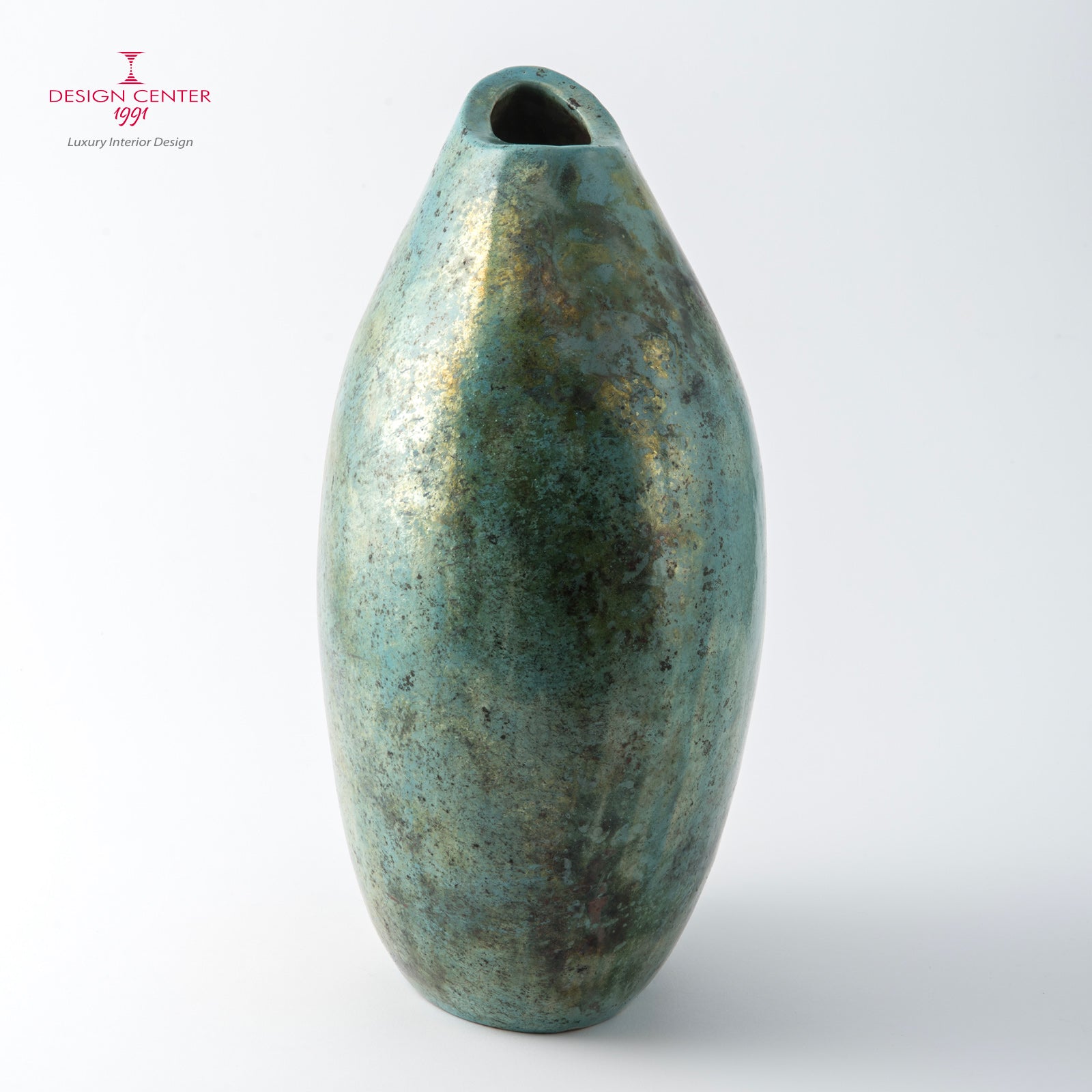 CONCERTO IN ORO - Vaso scultura in ceramica Raku e mosaico dorato - Pezzo unico di Nino Basso
