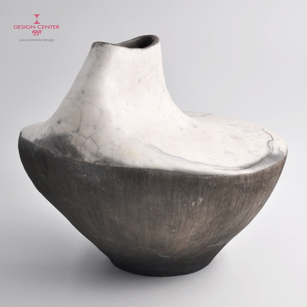 CARLOTTA - Vaso scultura in ceramica raku - Pezzo unico di Nino Basso