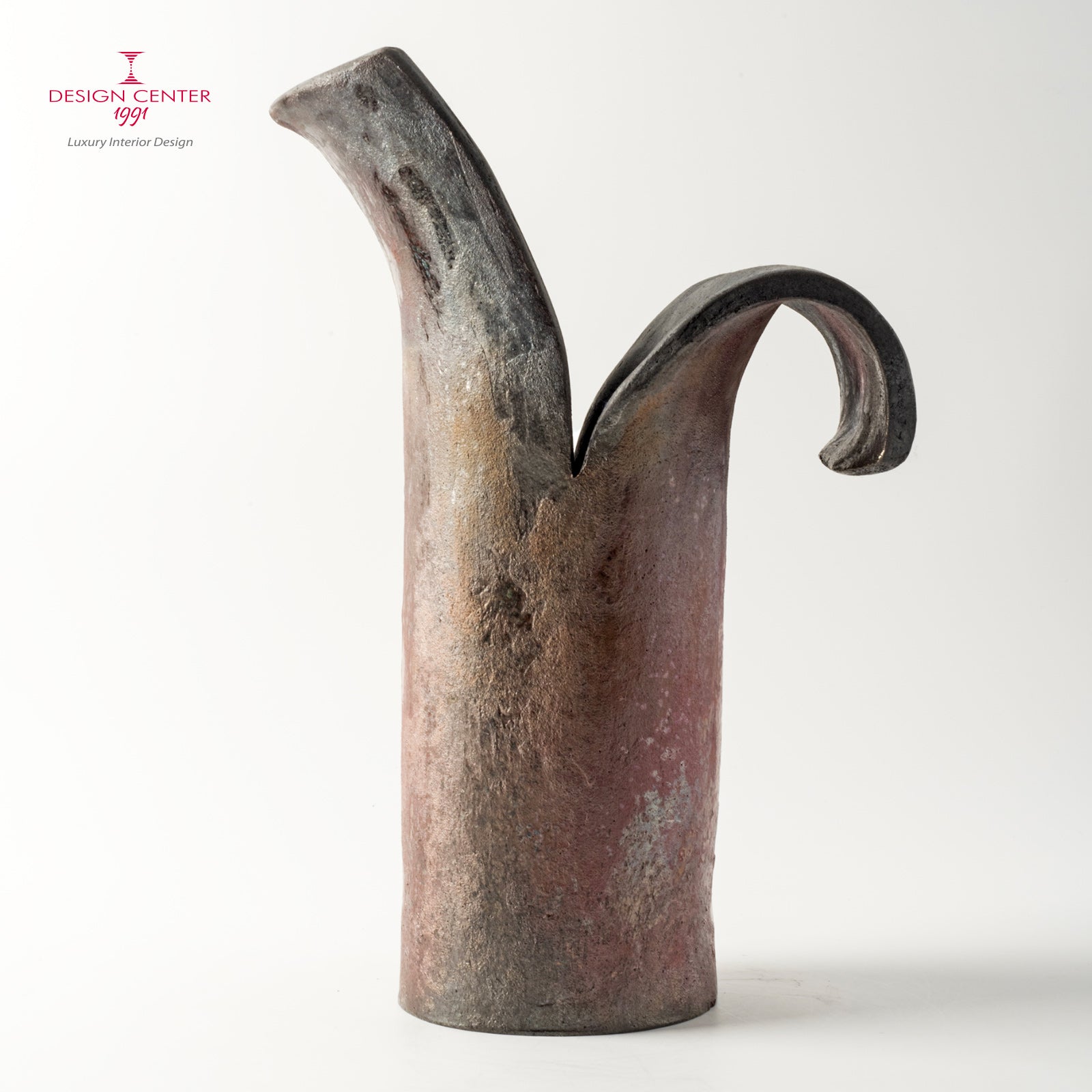 PETALI D'ORIENTE RAMATO - Vaso scultura in ceramica raku - Pezzo unico di Nino Basso