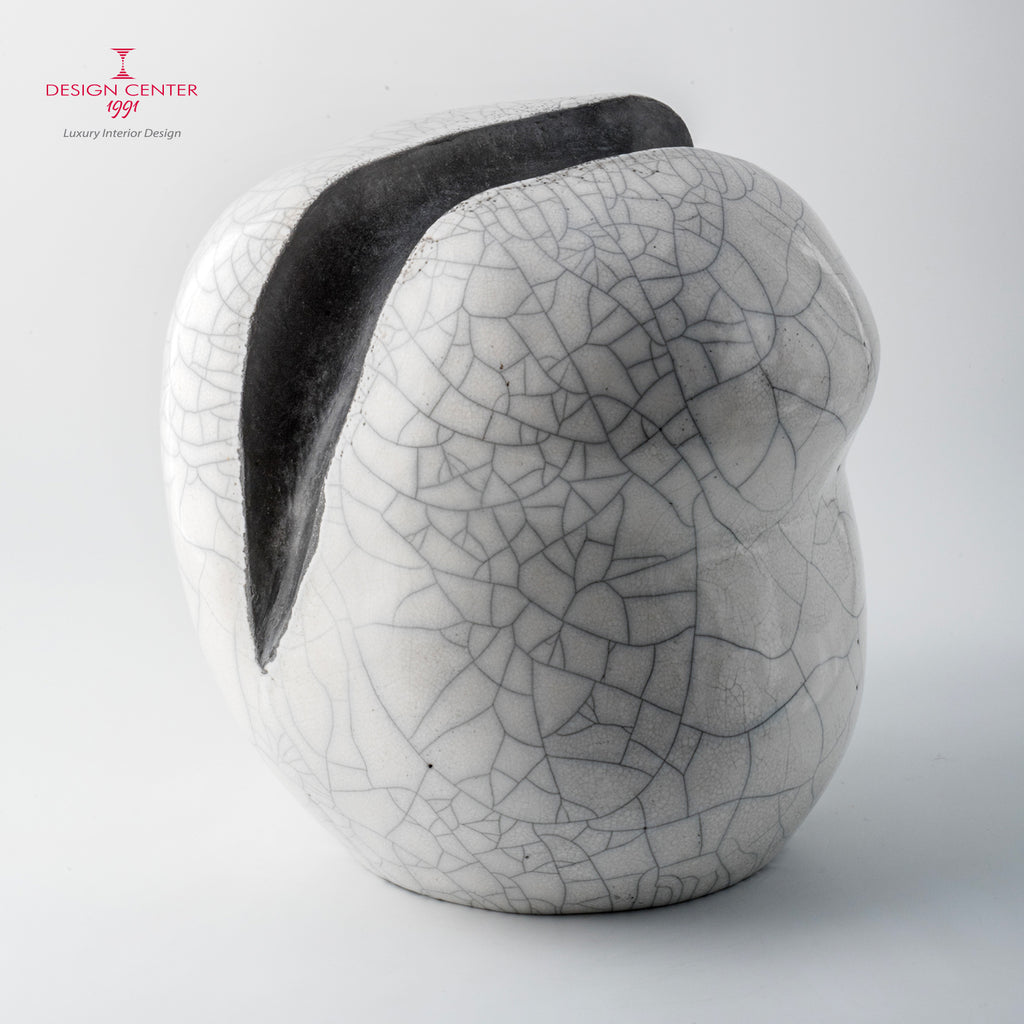 SGUARDO ALLA LUNA - Vaso scultura in ceramica raku - Pezzo unico di Nino Basso