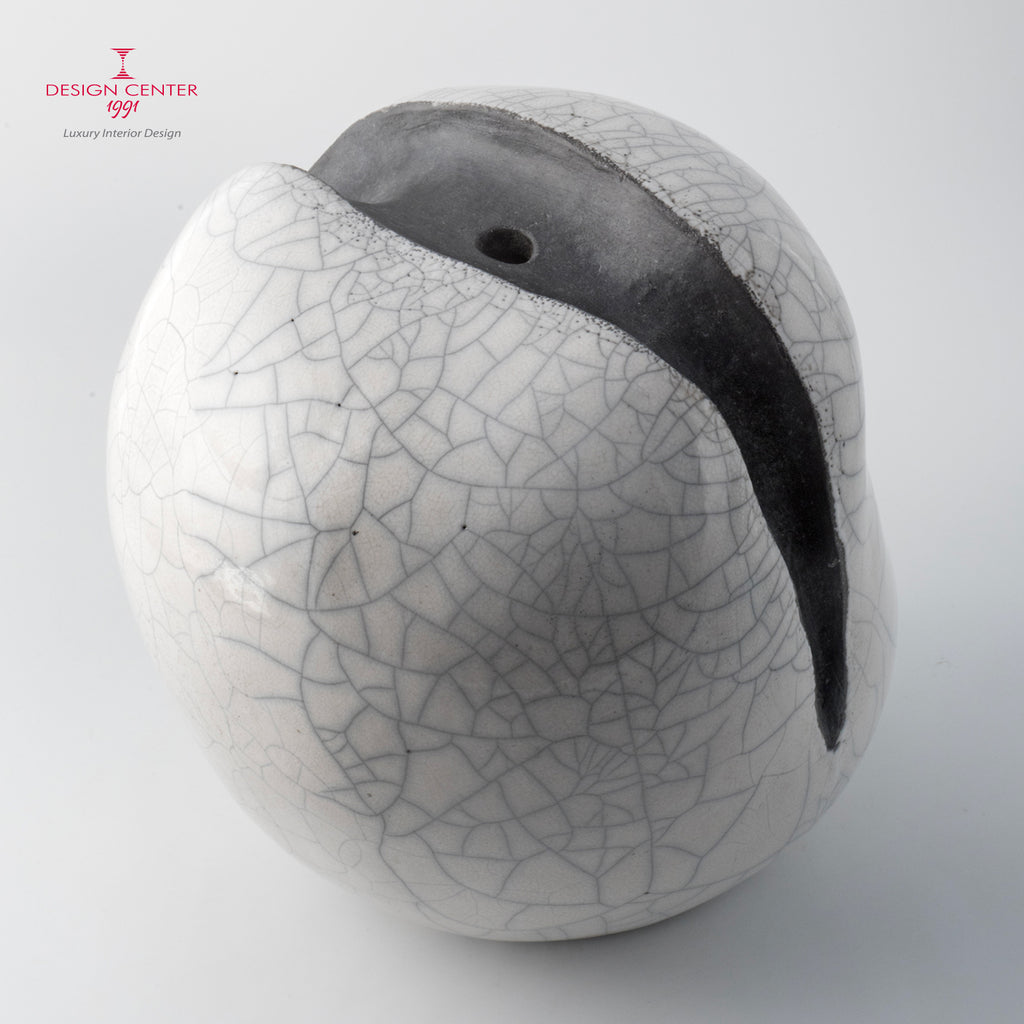 SGUARDO ALLA LUNA - Vaso scultura in ceramica raku - Pezzo unico di Nino Basso