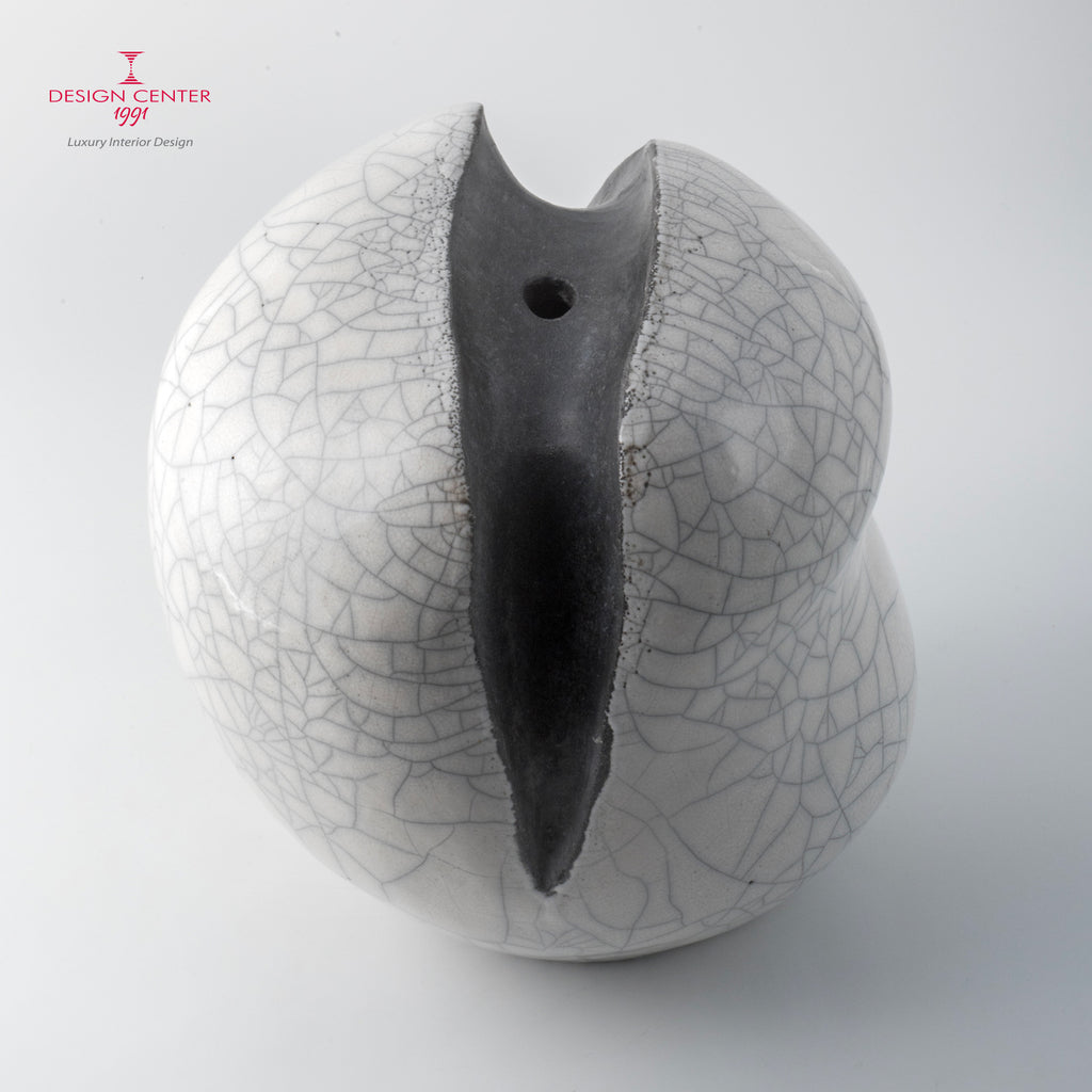 SGUARDO ALLA LUNA - Vaso scultura in ceramica raku - Pezzo unico di Nino Basso