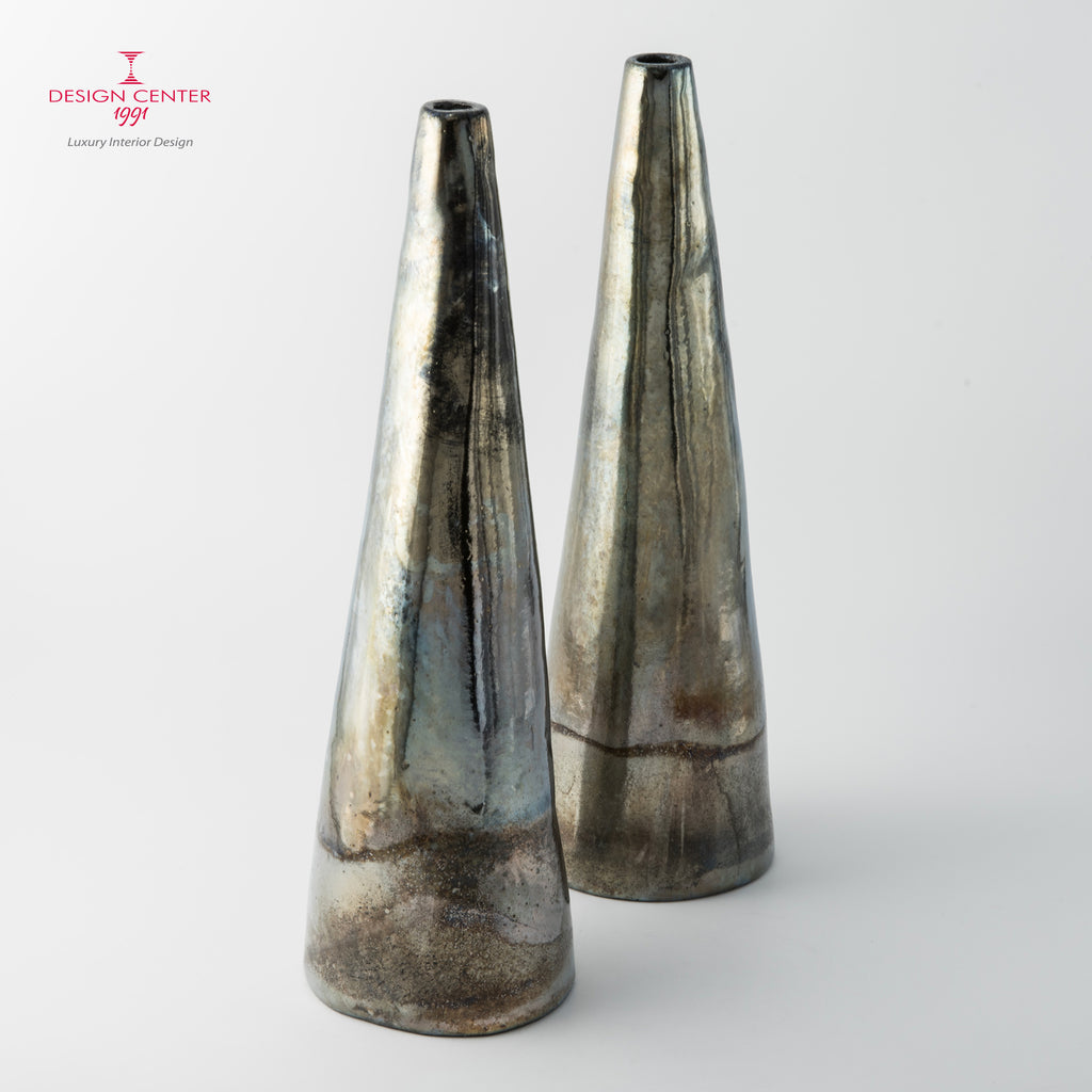 SOLE NOTTURNO #2 - Vaso scultura in ceramica raku - Pezzo unico di Nino Basso