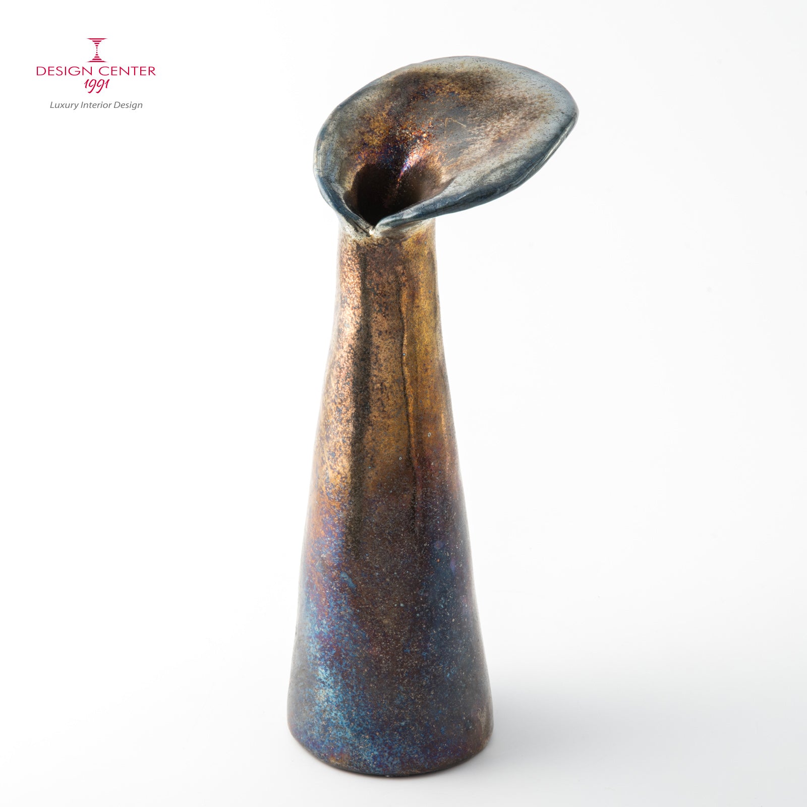FIORI NELLA NOTTE  #2 - Vaso scultura in ceramica Raku - Pezzo unico di Nino Basso