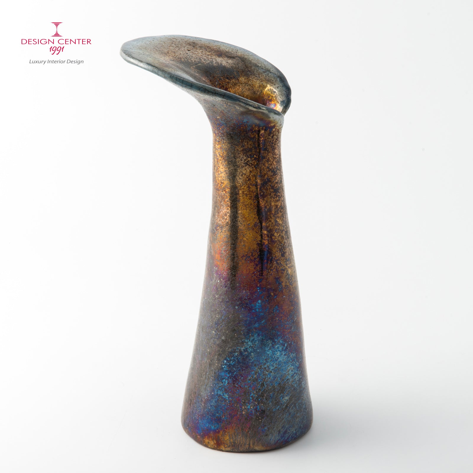 FIORI NELLA NOTTE  #2 - Vaso scultura in ceramica Raku - Pezzo unico di Nino Basso