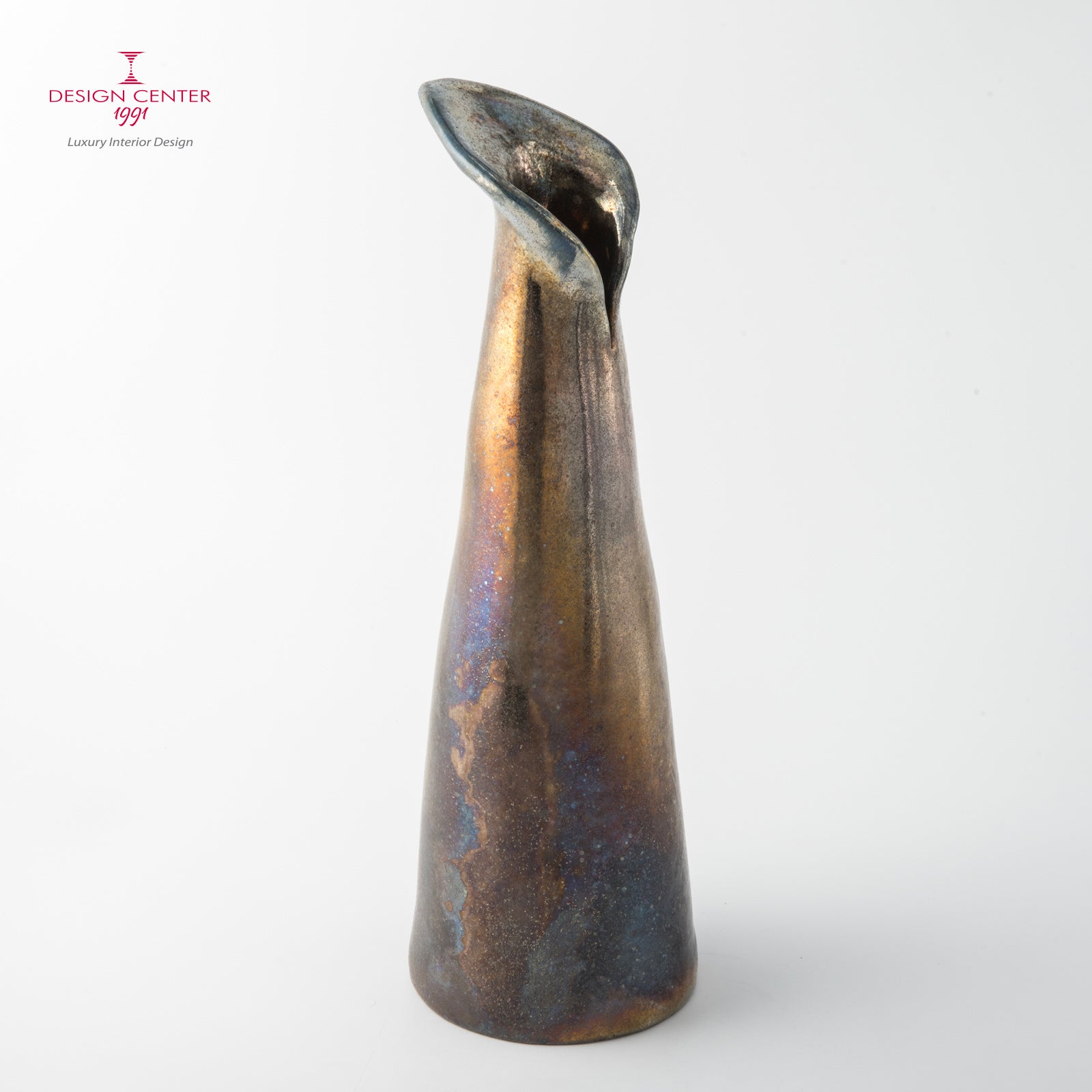 FIORI NELLA NOTTE  #3 - Vaso scultura in ceramica Raku - Pezzo unico di Nino Basso