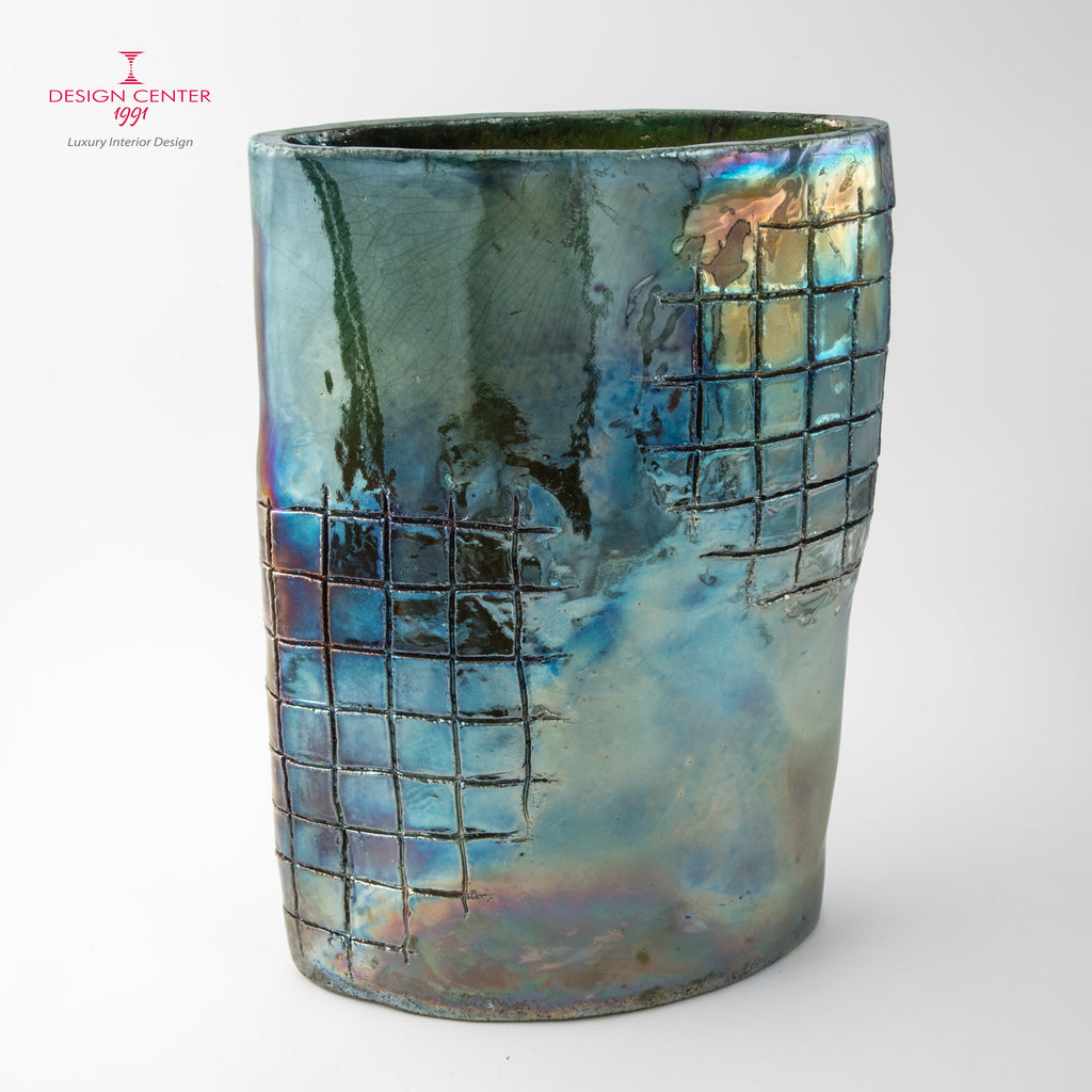 BAGLIORI A VENEZIA - Vaso scultura in ceramica raku - Pezzo unico di Nino Basso