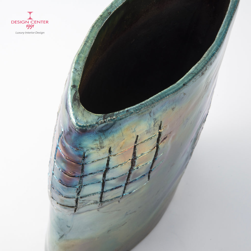 BAGLIORI A VENEZIA - Vaso scultura in ceramica raku - Pezzo unico di Nino Basso