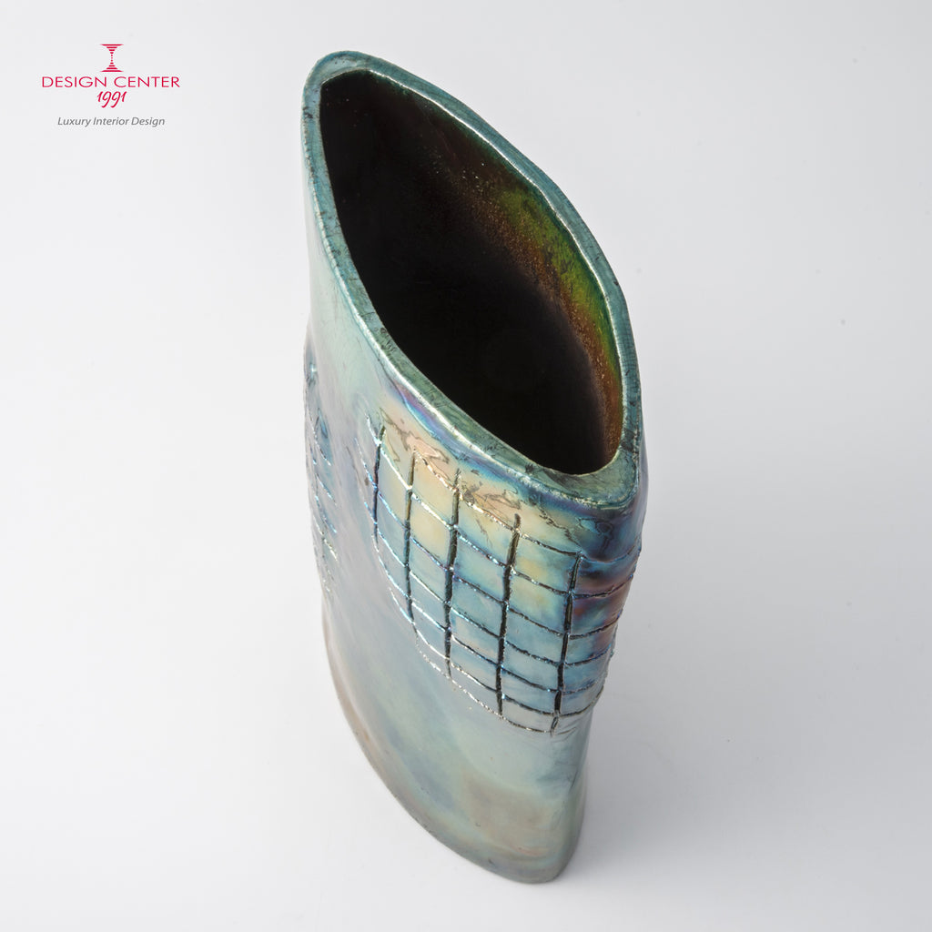 BAGLIORI A VENEZIA - Vaso scultura in ceramica raku - Pezzo unico di Nino Basso