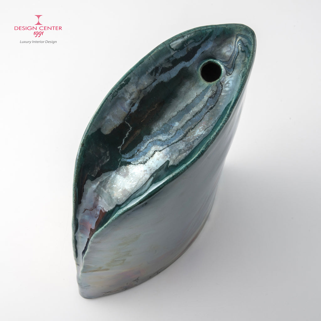 AURORA A POSITANO - Vaso scultura in ceramica raku - Pezzo unico di Nino Basso