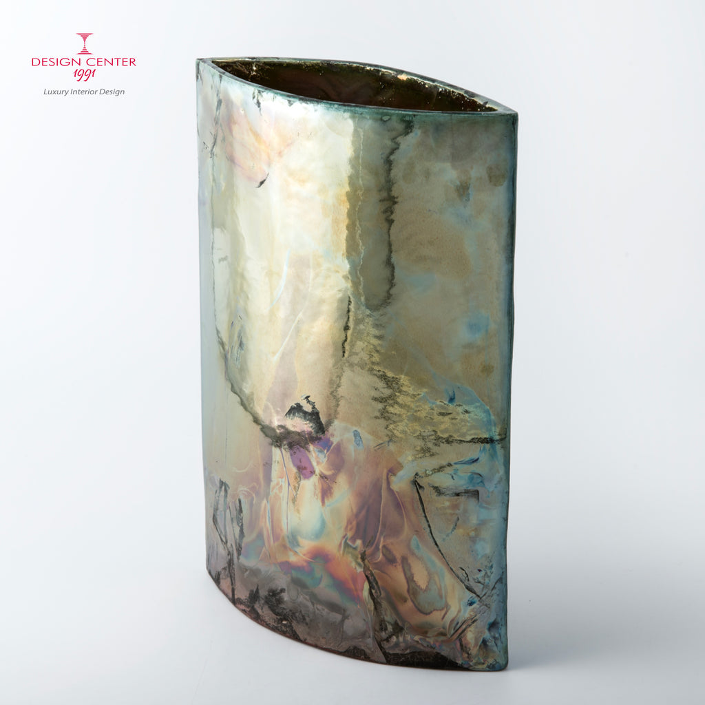 TRAMONTO A PORTOFINO - Vaso scultura in ceramica raku -  Pezzo unico di Nino Basso