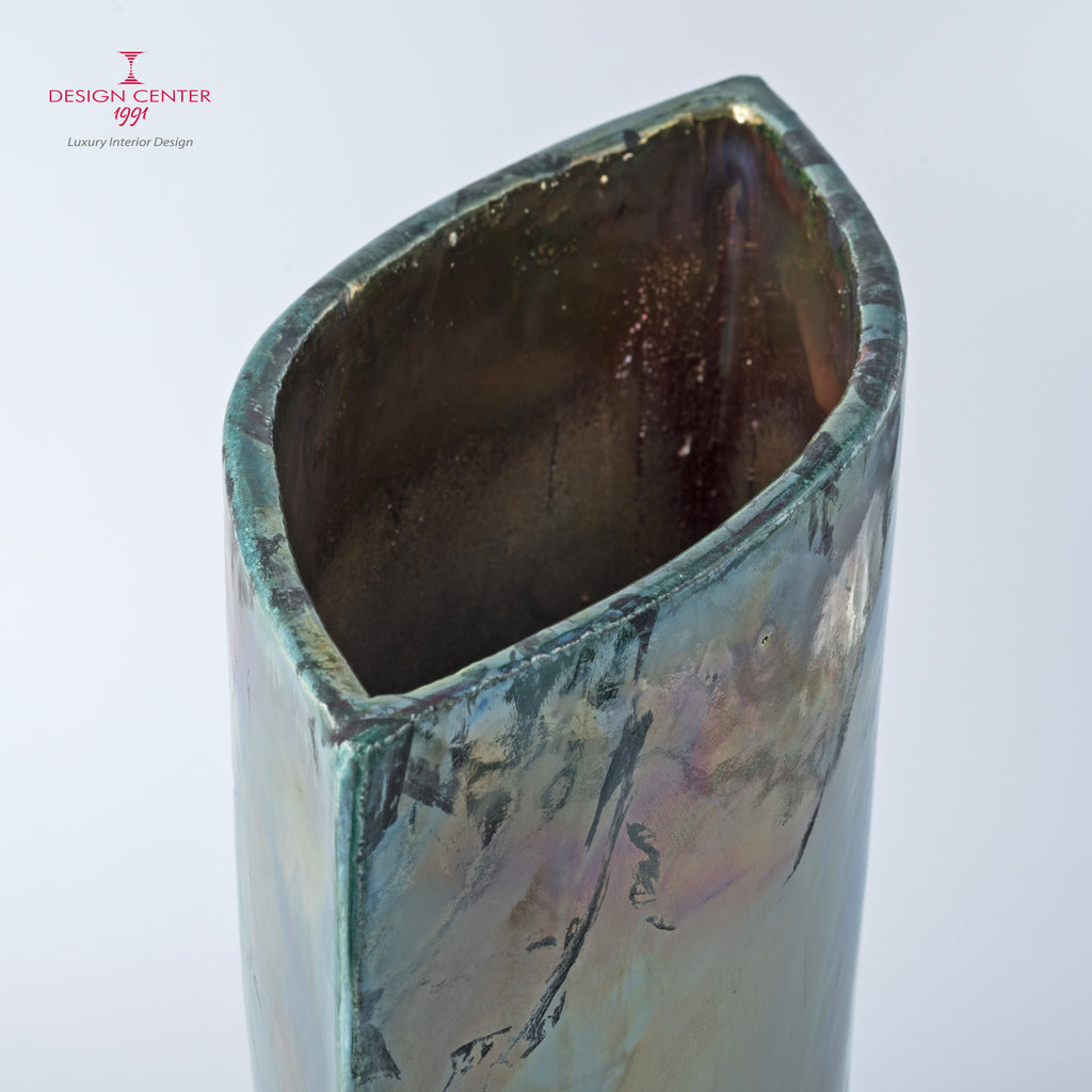 TRAMONTO A PORTOFINO - Vaso scultura in ceramica raku -  Pezzo unico di Nino Basso