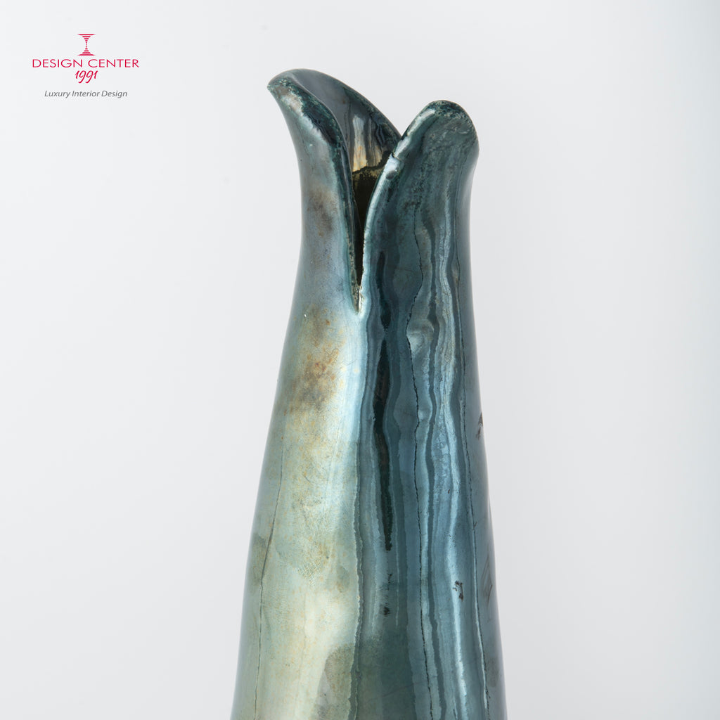 NOTTURNO A PORTOFINO - Vaso scultura in ceramica raku - Pezzo unico di Nino Basso