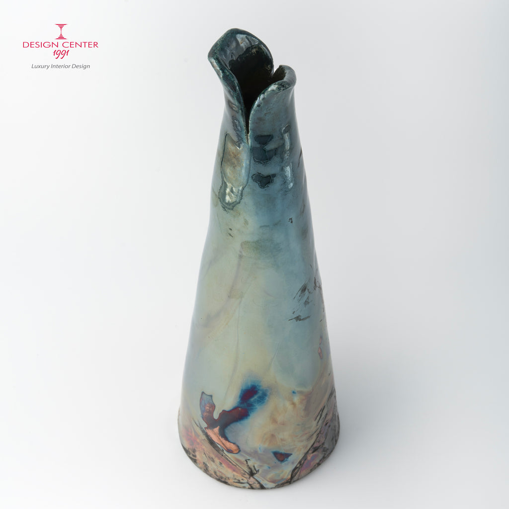 NOTTURNO A PORTOFINO - Vaso scultura in ceramica raku - Pezzo unico di Nino Basso