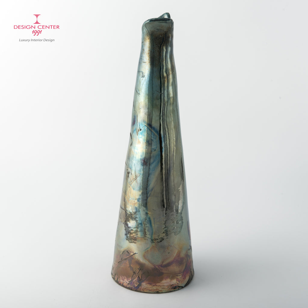 NOTTURNO A PORTOFINO - Vaso scultura in ceramica raku - Pezzo unico di Nino Basso