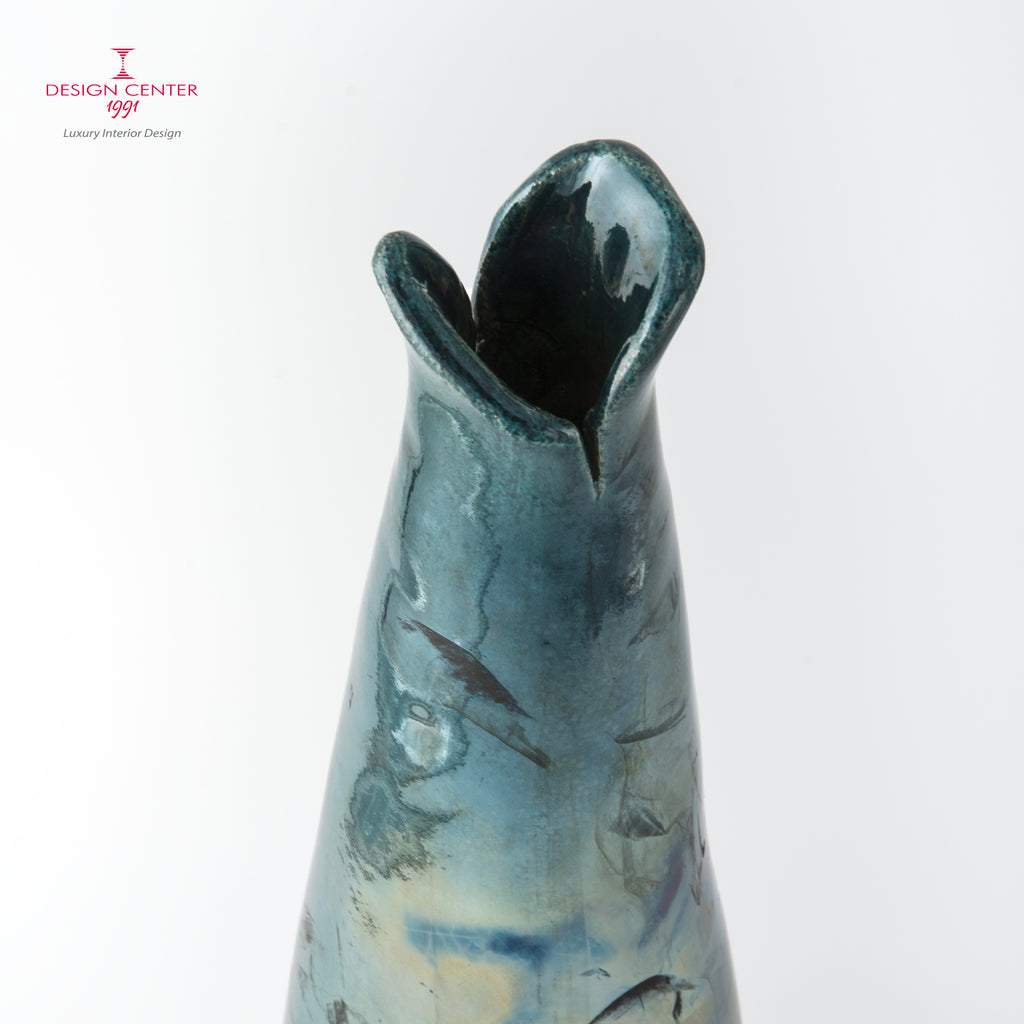 NOTTURNO A PORTOFINO - Vaso scultura in ceramica raku - Pezzo unico di Nino Basso
