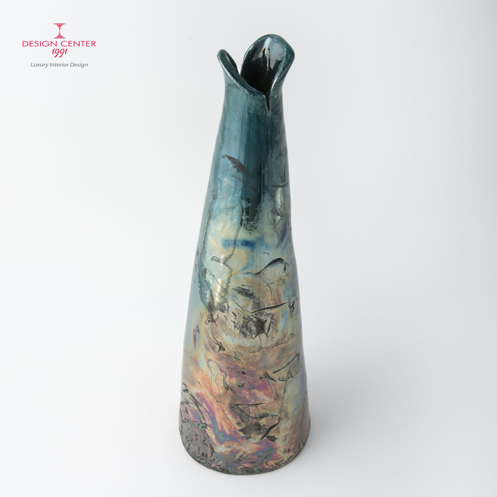 NOTTURNO A PORTOFINO - Vaso scultura in ceramica raku - Pezzo unico di Nino Basso