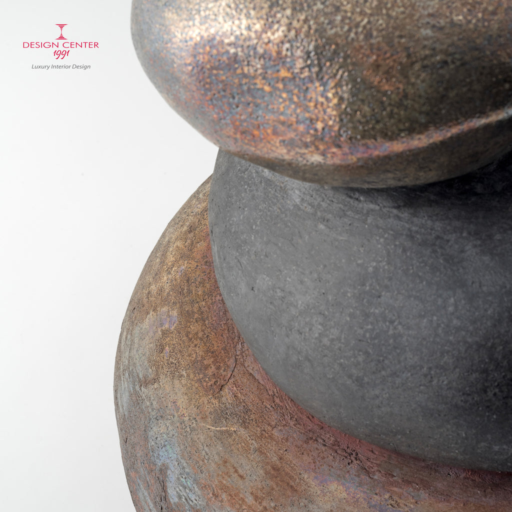 MONDI PARALLELI  #2 - Scultura in ceramica raku - Pezzo unico di Nino Basso