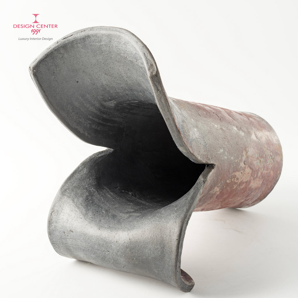 PETALI D'ORIENTE RAMATO - Vaso scultura in ceramica raku - Pezzo unico di Nino Basso