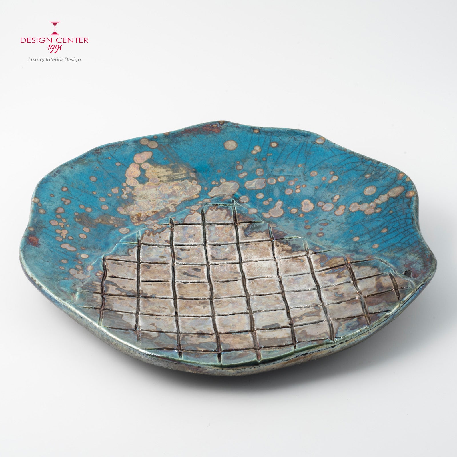 RIFLESSI VENEZIANI #1 - Piatto decorativo in ceramica raku - Pezzo unico di Nino Basso