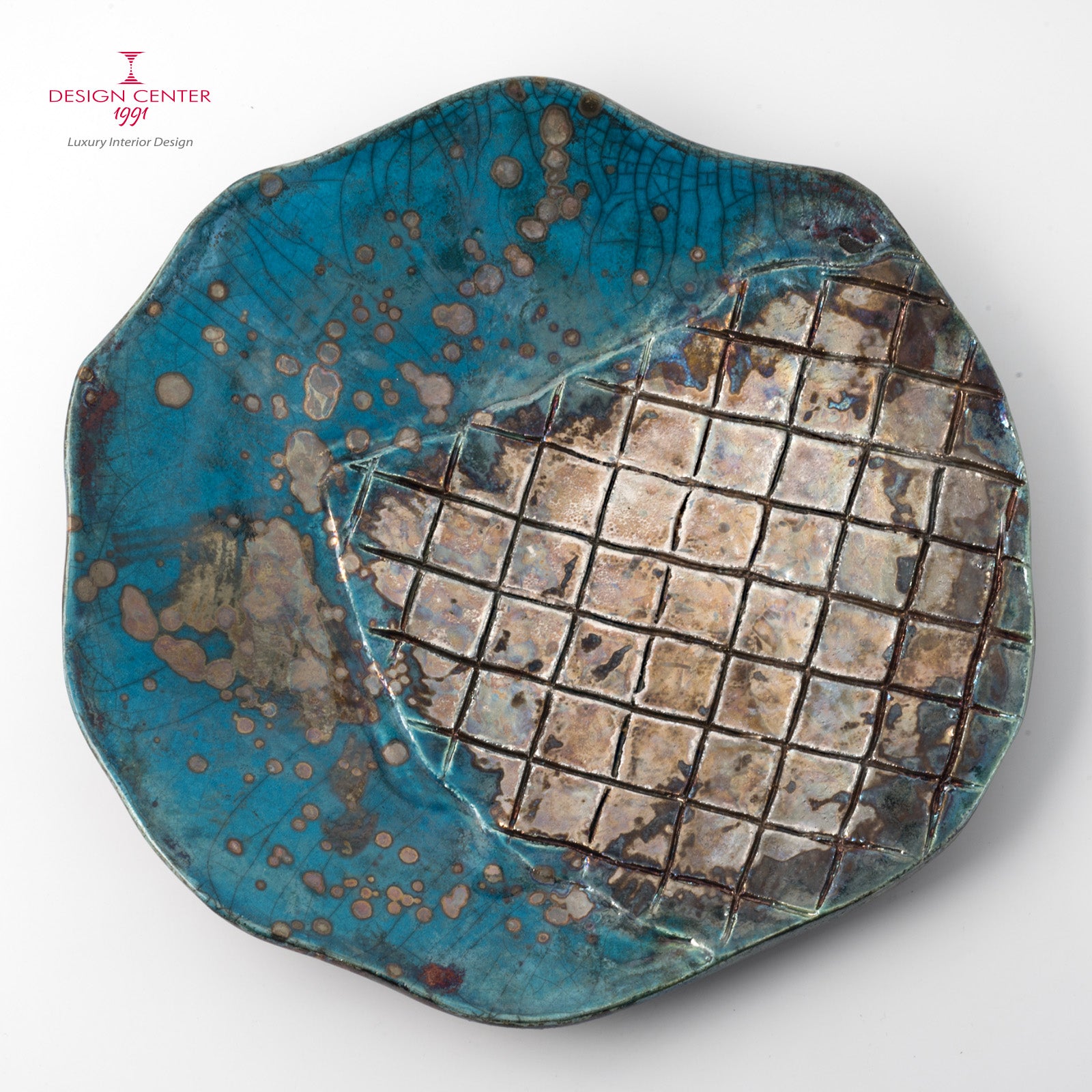 RIFLESSI VENEZIANI #1 - Piatto decorativo in ceramica raku - Pezzo unico di Nino Basso