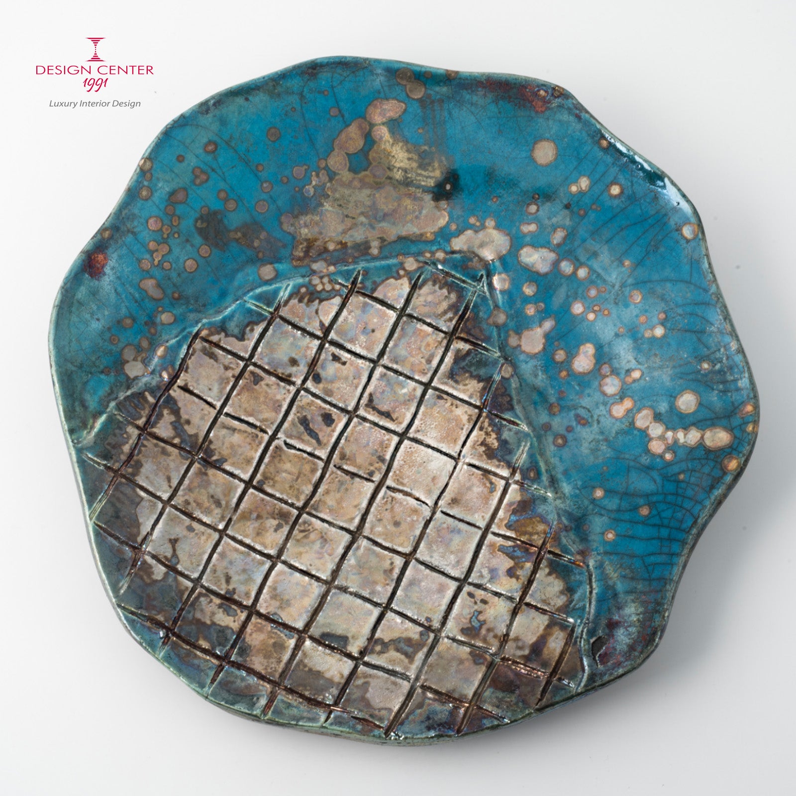RIFLESSI VENEZIANI #1 - Piatto decorativo in ceramica raku - Pezzo unico di Nino Basso