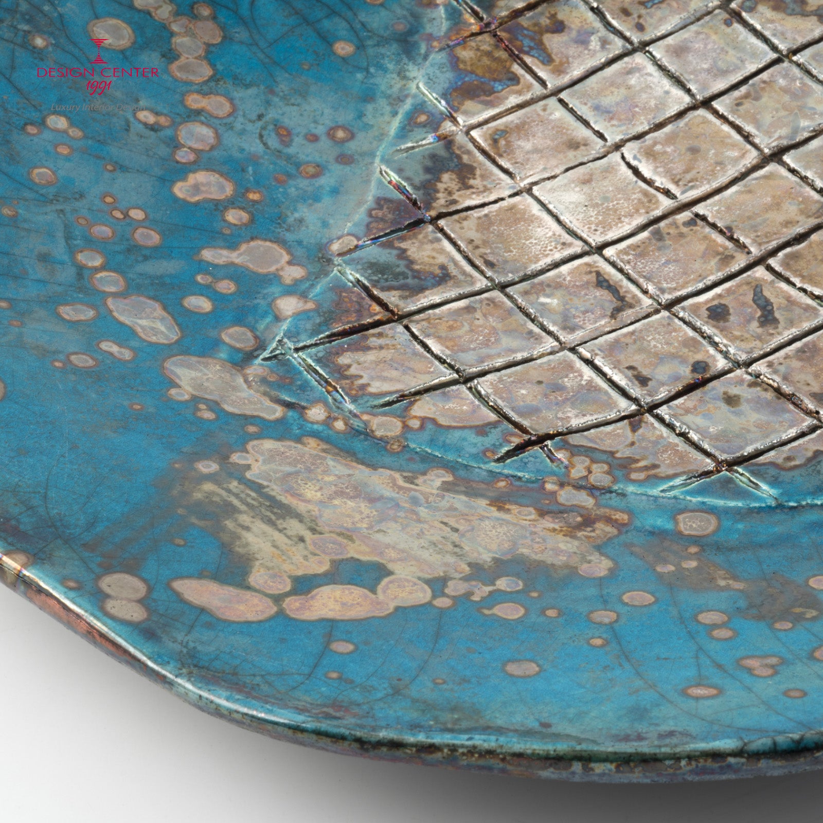 RIFLESSI VENEZIANI #1 - Piatto decorativo in ceramica raku - Pezzo unico di Nino Basso