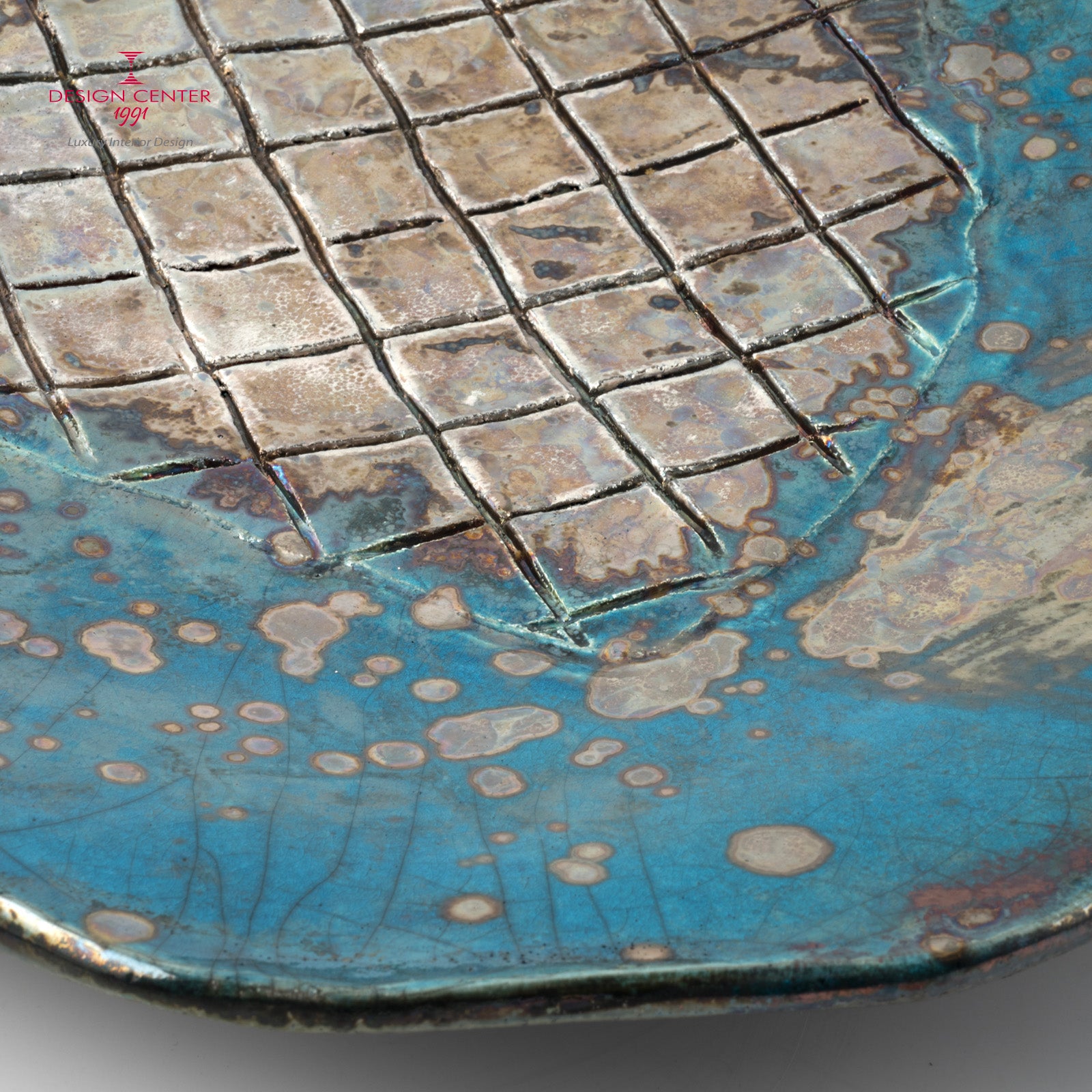 RIFLESSI VENEZIANI #1 - Piatto decorativo in ceramica raku - Pezzo unico di Nino Basso