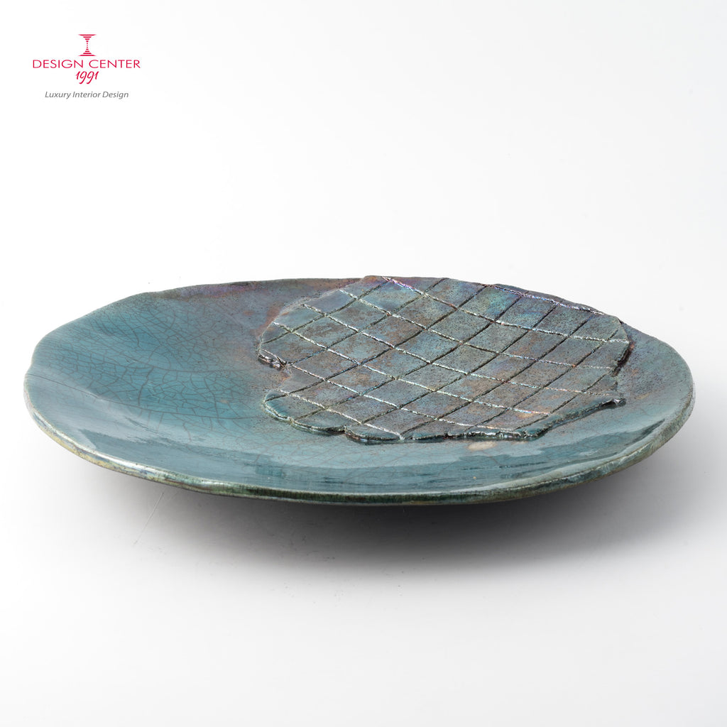 RIFLESSI VENEZIANI  #2 - Piatto decorativo in ceramica Raku - Pezzo unico di Nino Basso