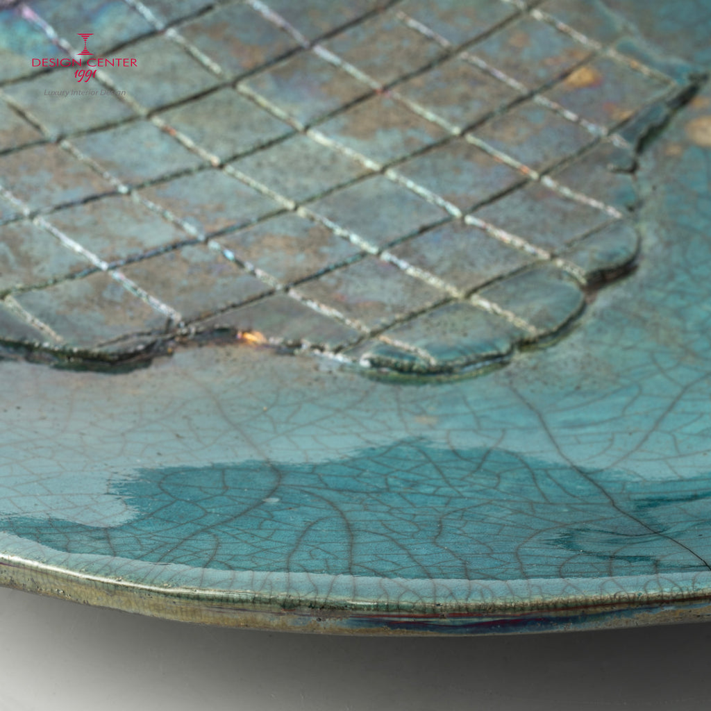 RIFLESSI VENEZIANI  #2 - Piatto decorativo in ceramica Raku - Pezzo unico di Nino Basso