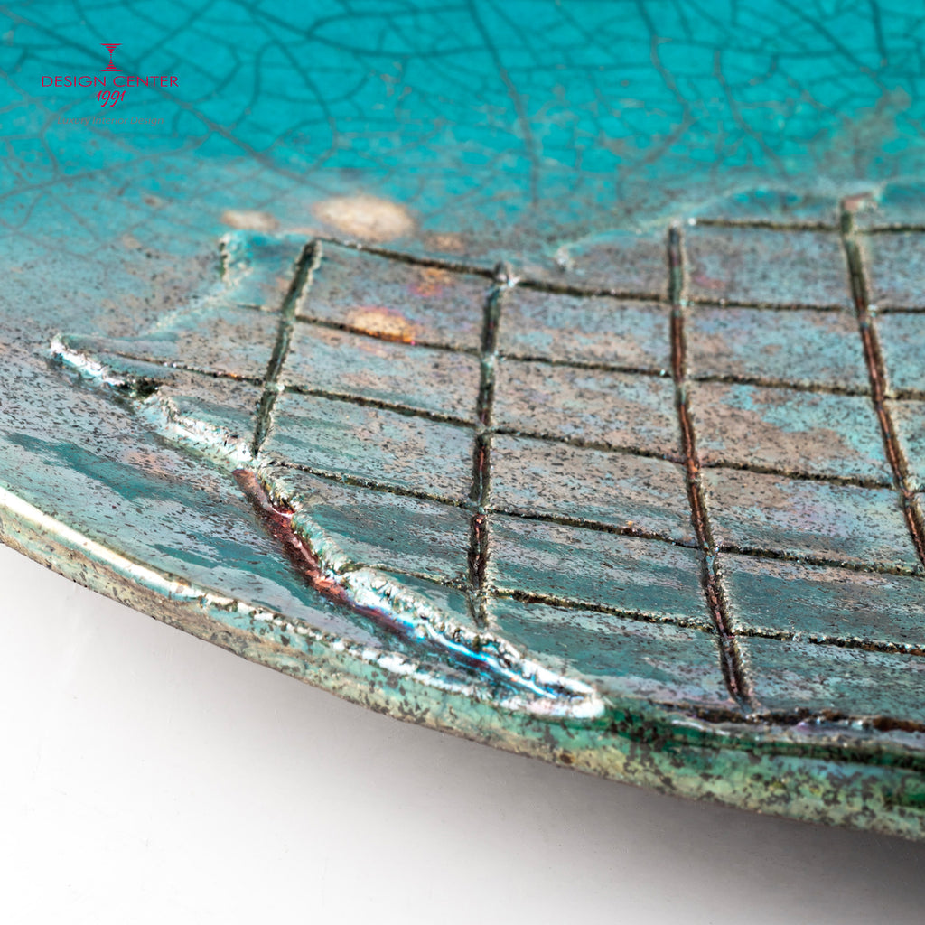 RIFLESSI VENEZIANI  #2 - Piatto decorativo in ceramica Raku - Pezzo unico di Nino Basso