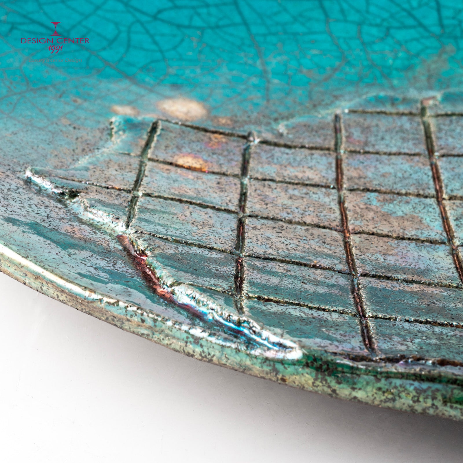 RIFLESSI VENEZIANI  #2 - Piatto decorativo in ceramica Raku - Pezzo unico di Nino Basso