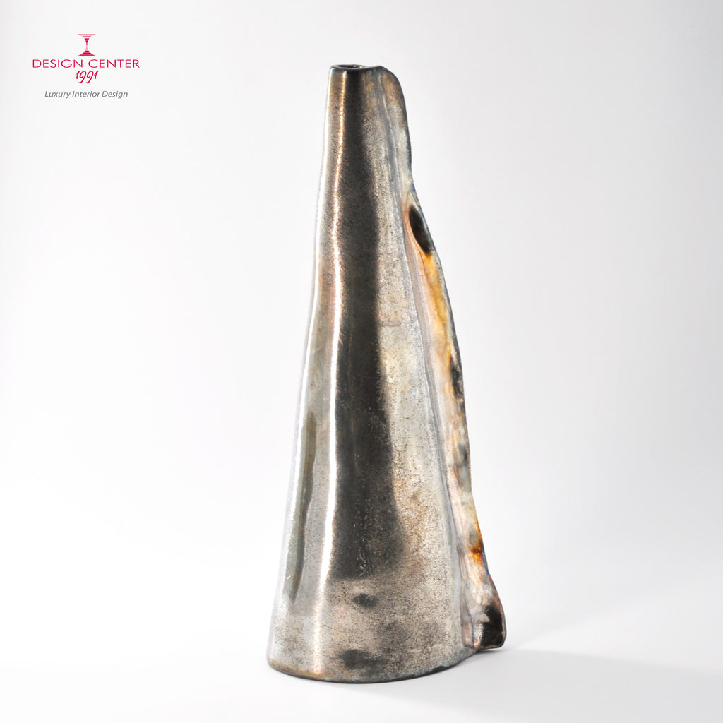 CANTO ALL'ALBA  #2 - Vaso scultura in ceramica Raku - Pezzo unico di Nino Basso