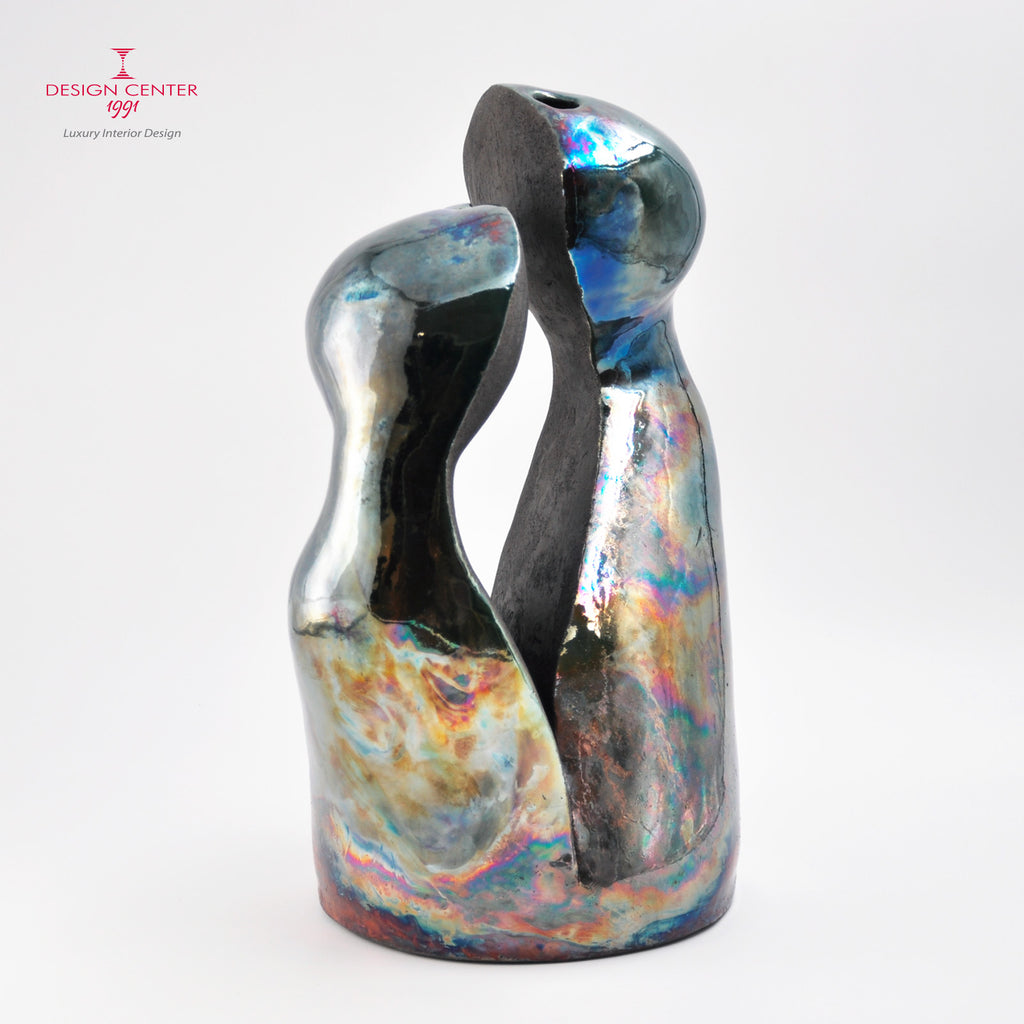 INTESA - Scultura in ceramica Raku -  Pezzo unico di Nino Basso