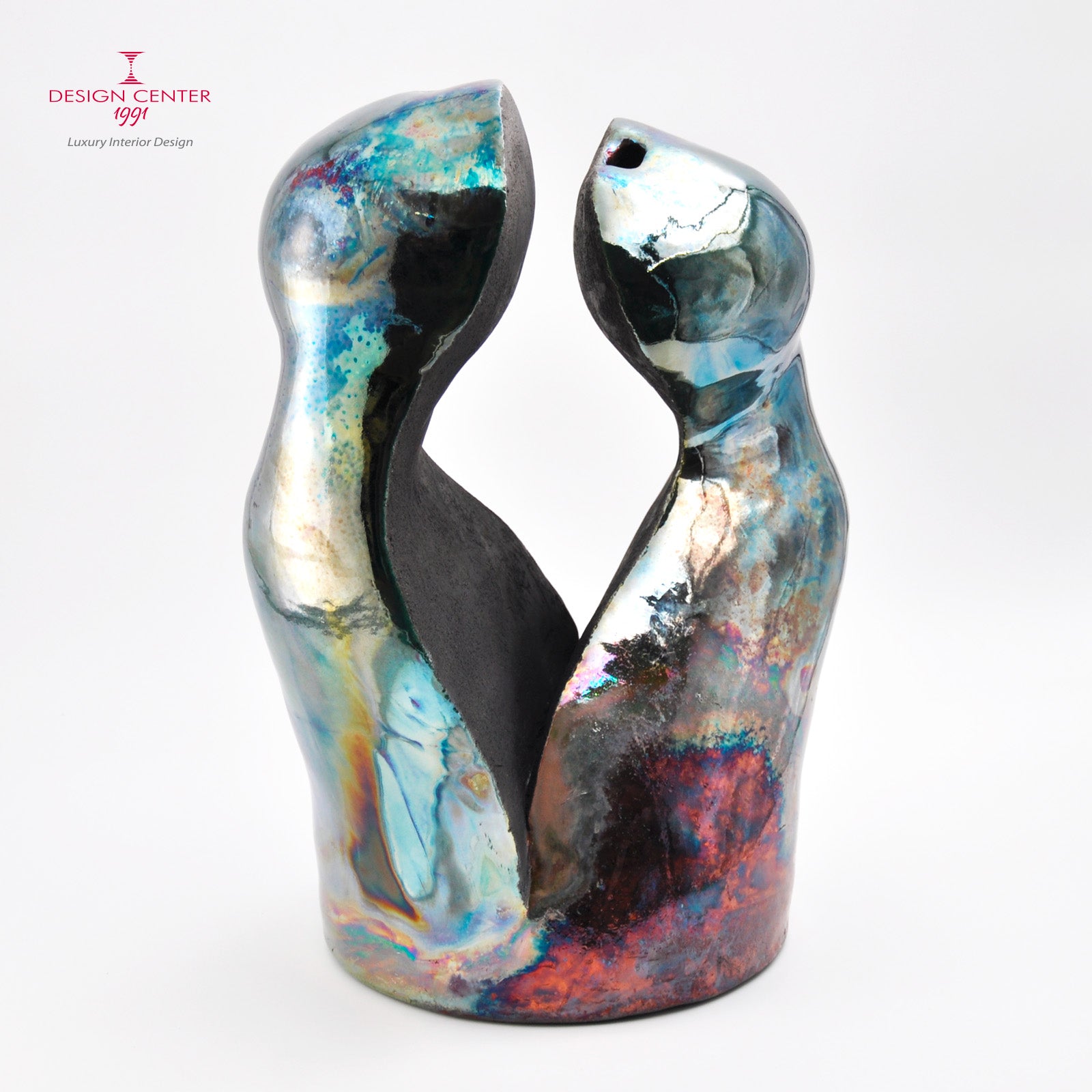 INTESA - Scultura in ceramica Raku -  Pezzo unico di Nino Basso