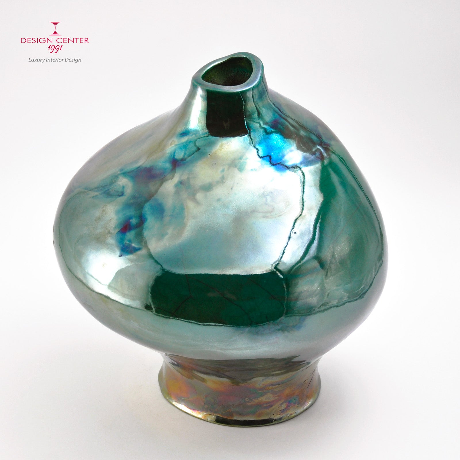 SPLENDIDO VERDE - Vaso scultura in ceramica Raku - Pezzo unico di Nino Basso